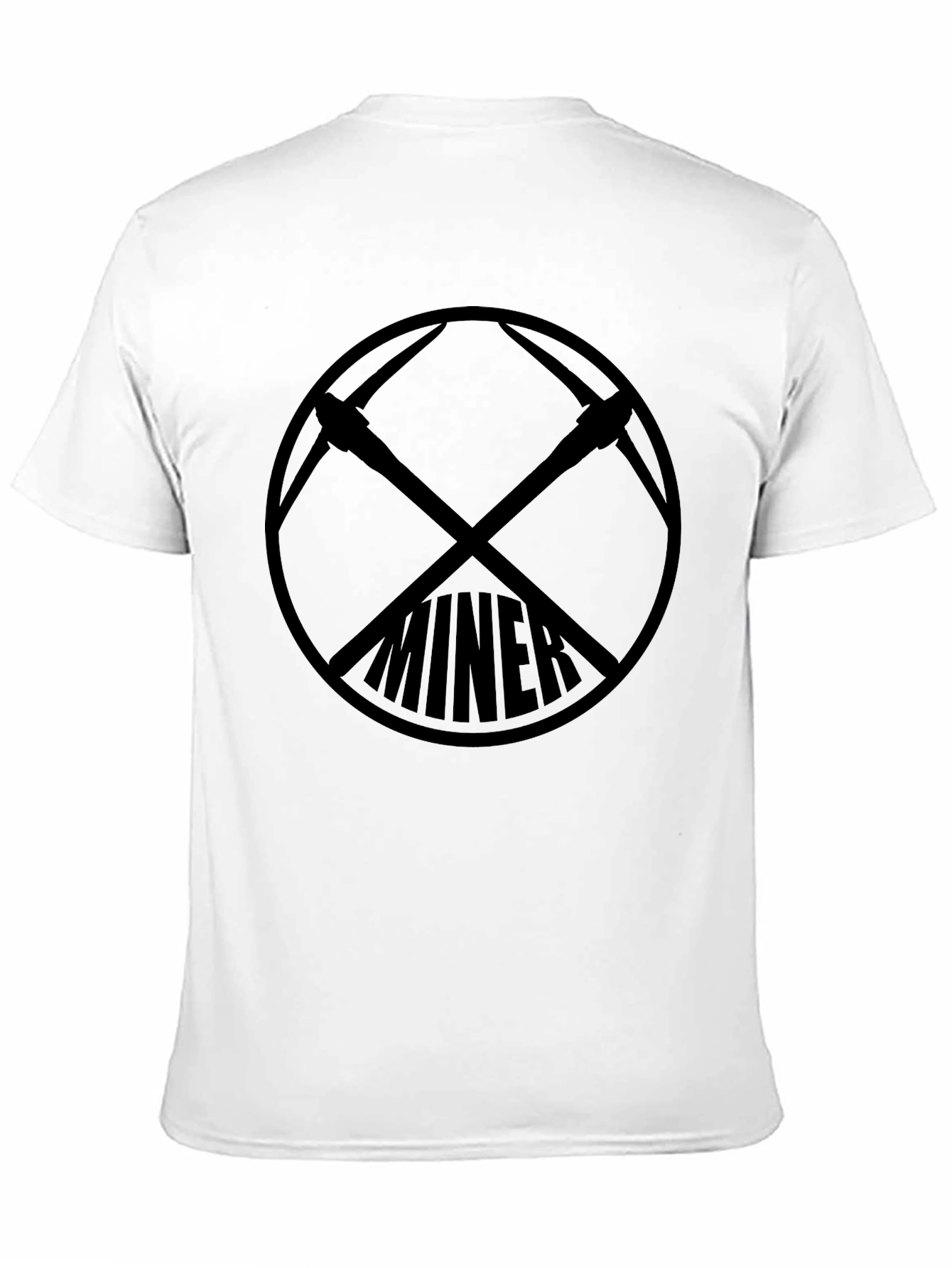 Miner Logo Black T-Shirt - Classic Crew Neck