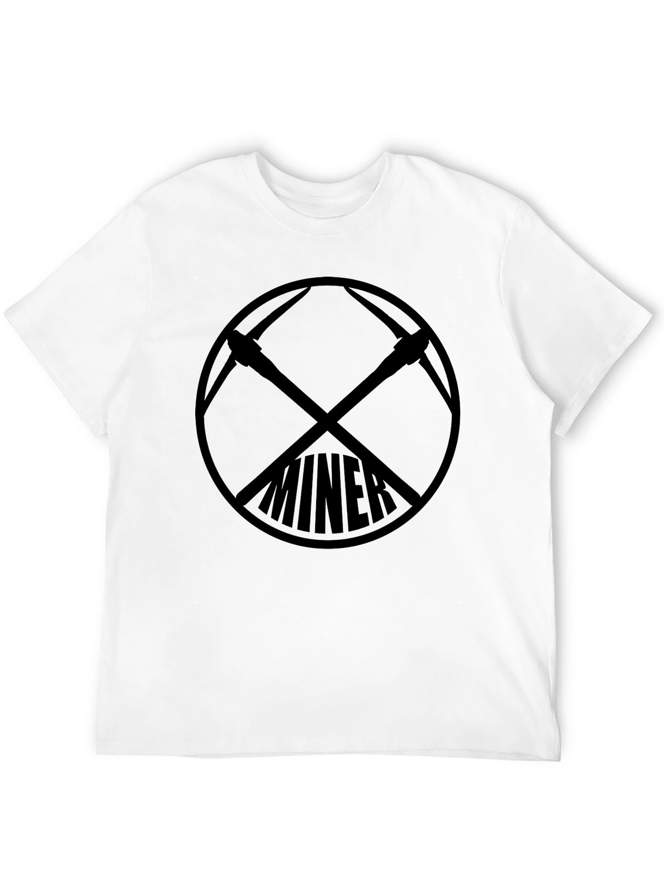 Miner Logo Black T-Shirt - Classic Crew Neck
