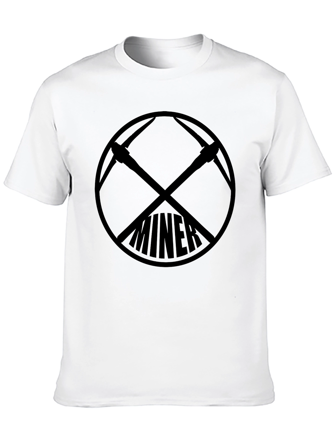 Miner Logo Black T-Shirt - Classic Crew Neck