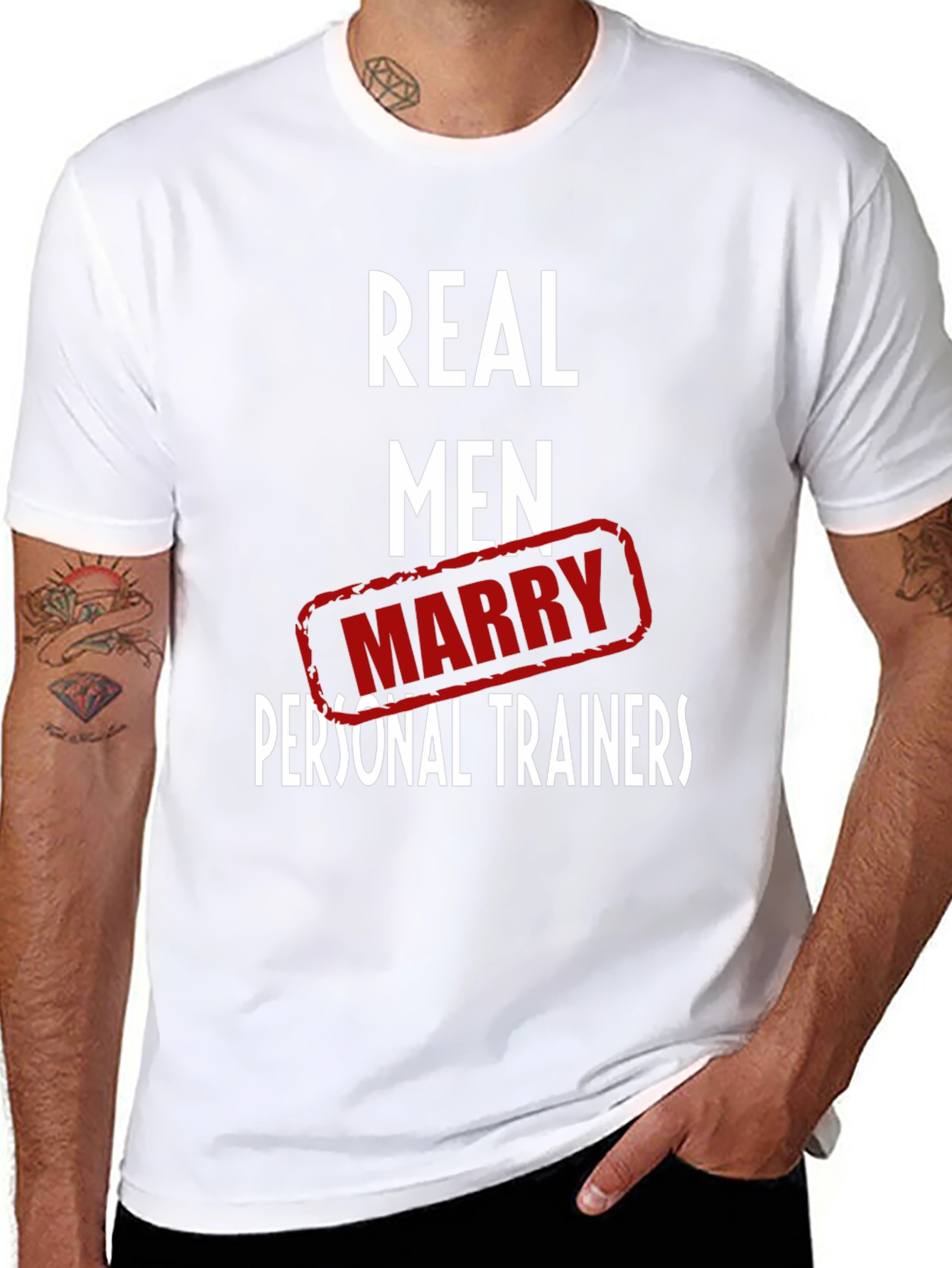 Real Men Marry Personal Trainers Black T-Shirt