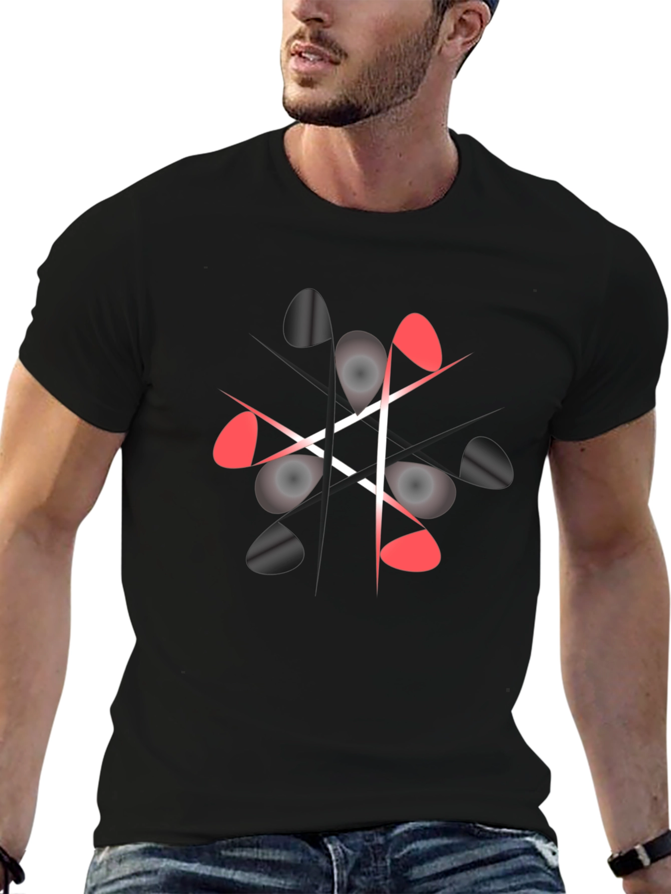 Geometric Graphic Print Crew Neck T-Shirt