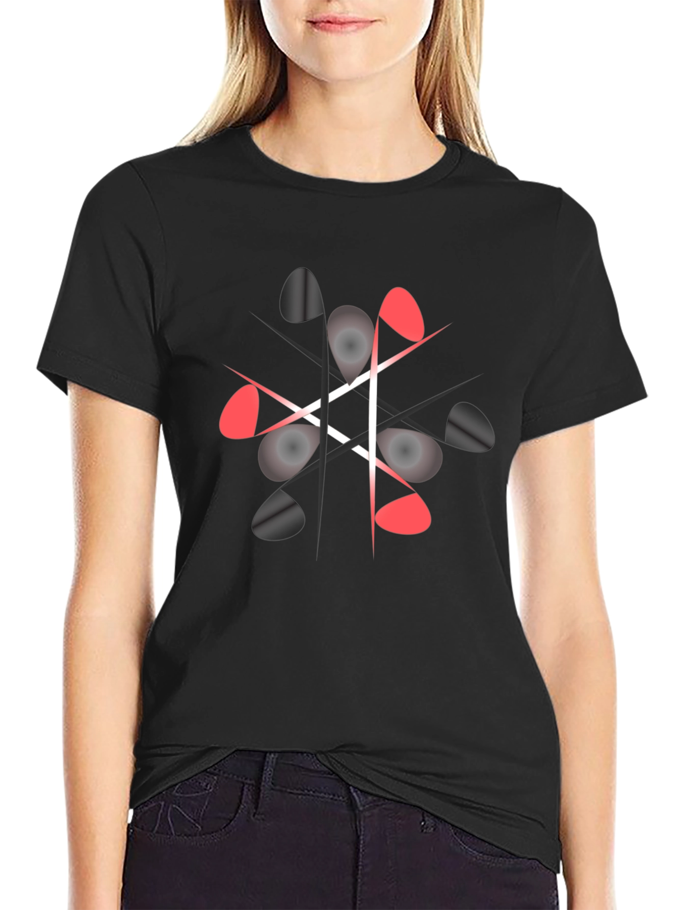 Geometric Graphic Print Crew Neck T-Shirt