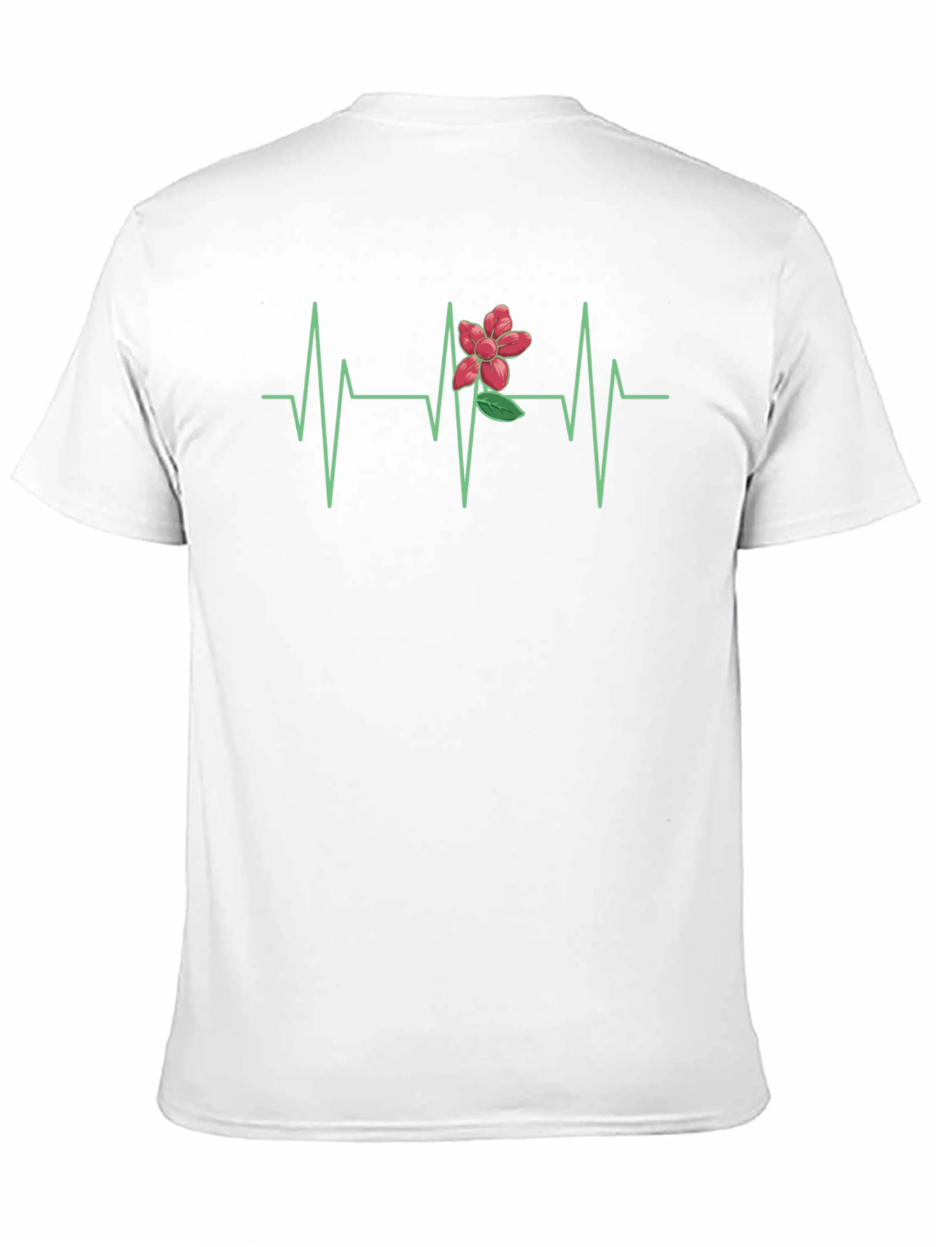 Floral Heartbeat Graphic Tee - Black