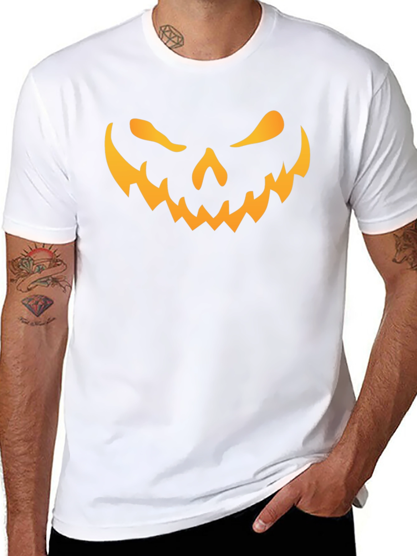 Spooky Jack-O-Lantern Face Black T-Shirt