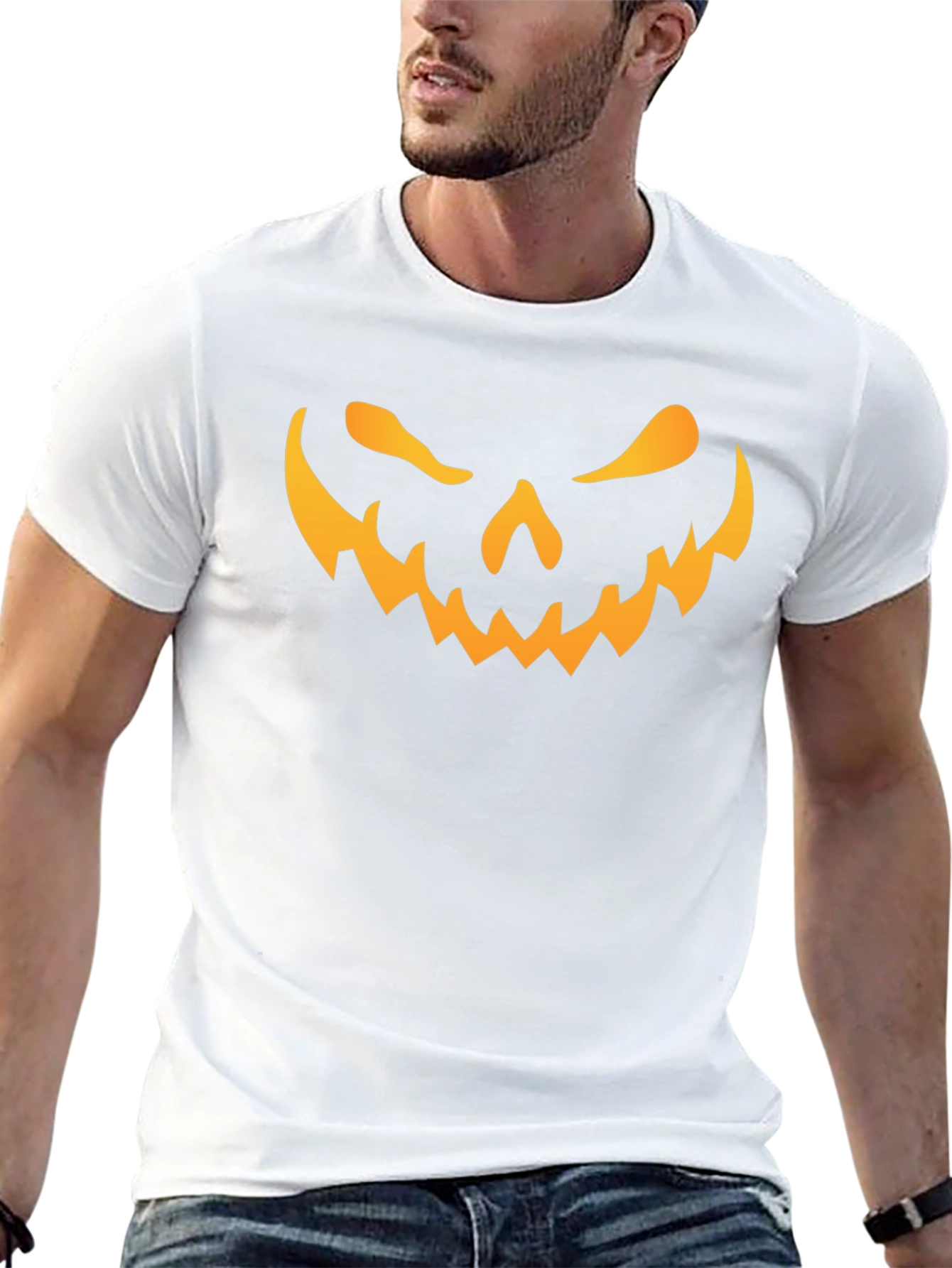 Spooky Jack-O-Lantern Face Black T-Shirt