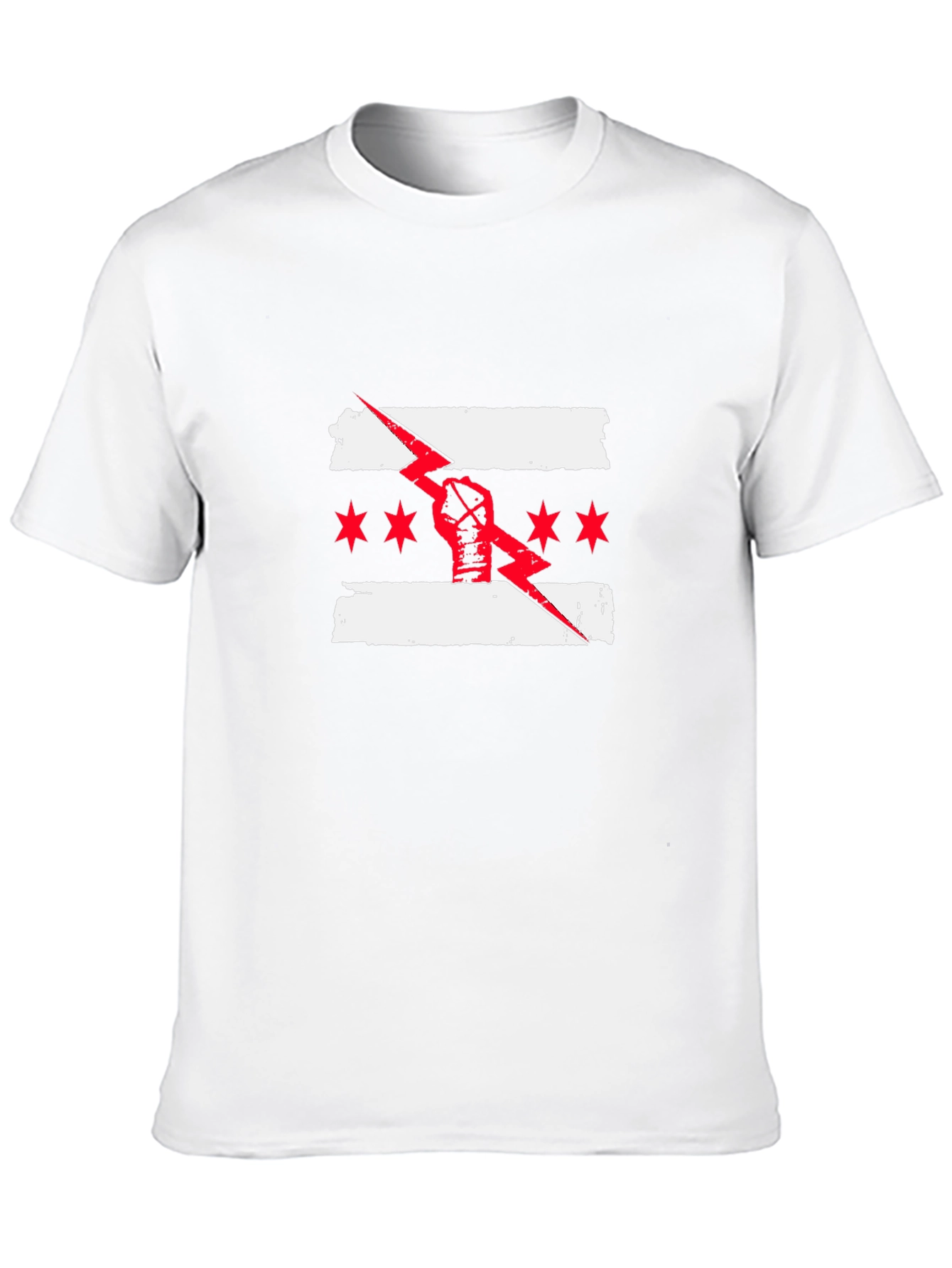Chicago Flag Fist Lightning Bolt T-Shirt