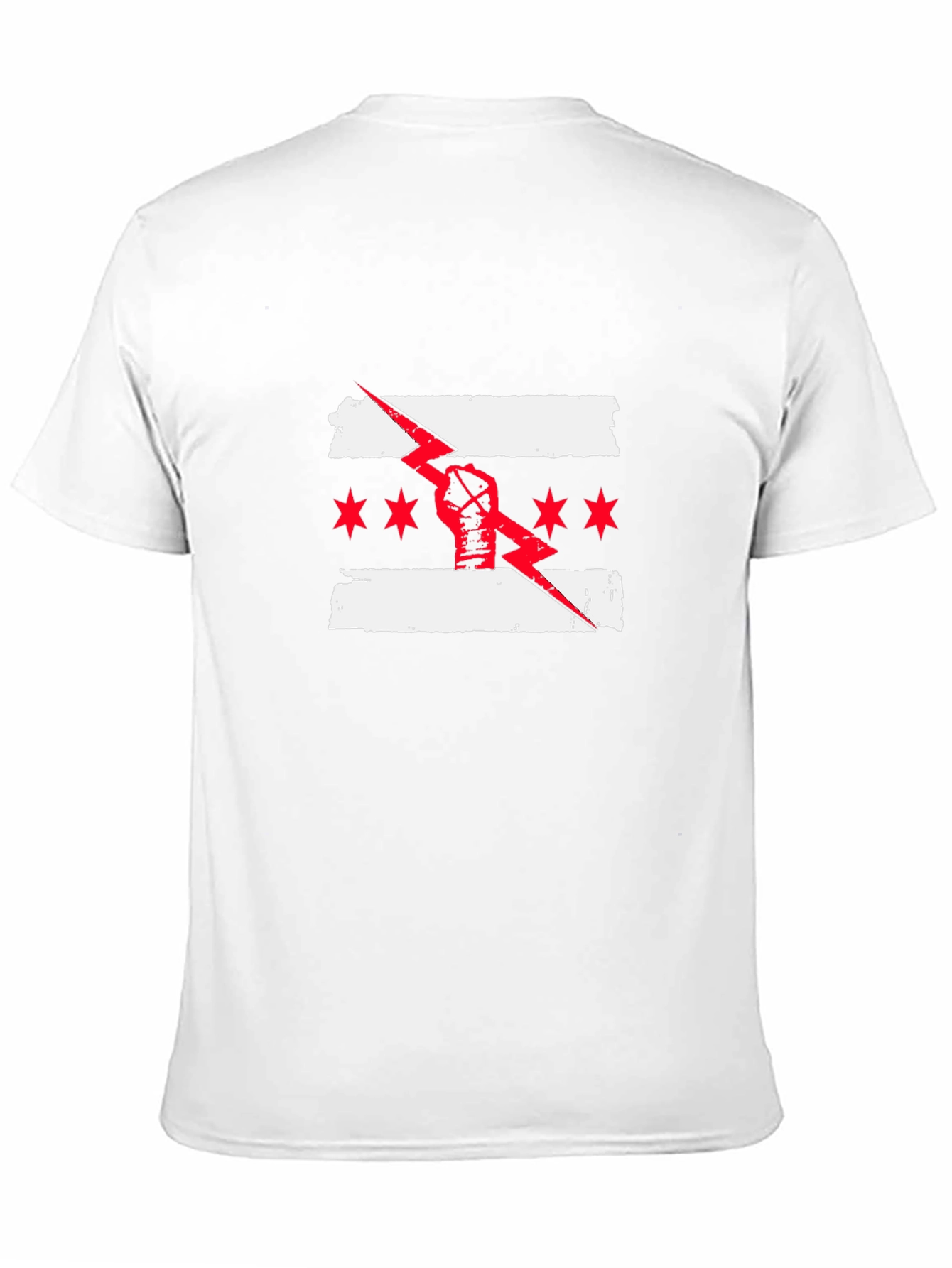 Chicago Flag Fist Lightning Bolt T-Shirt