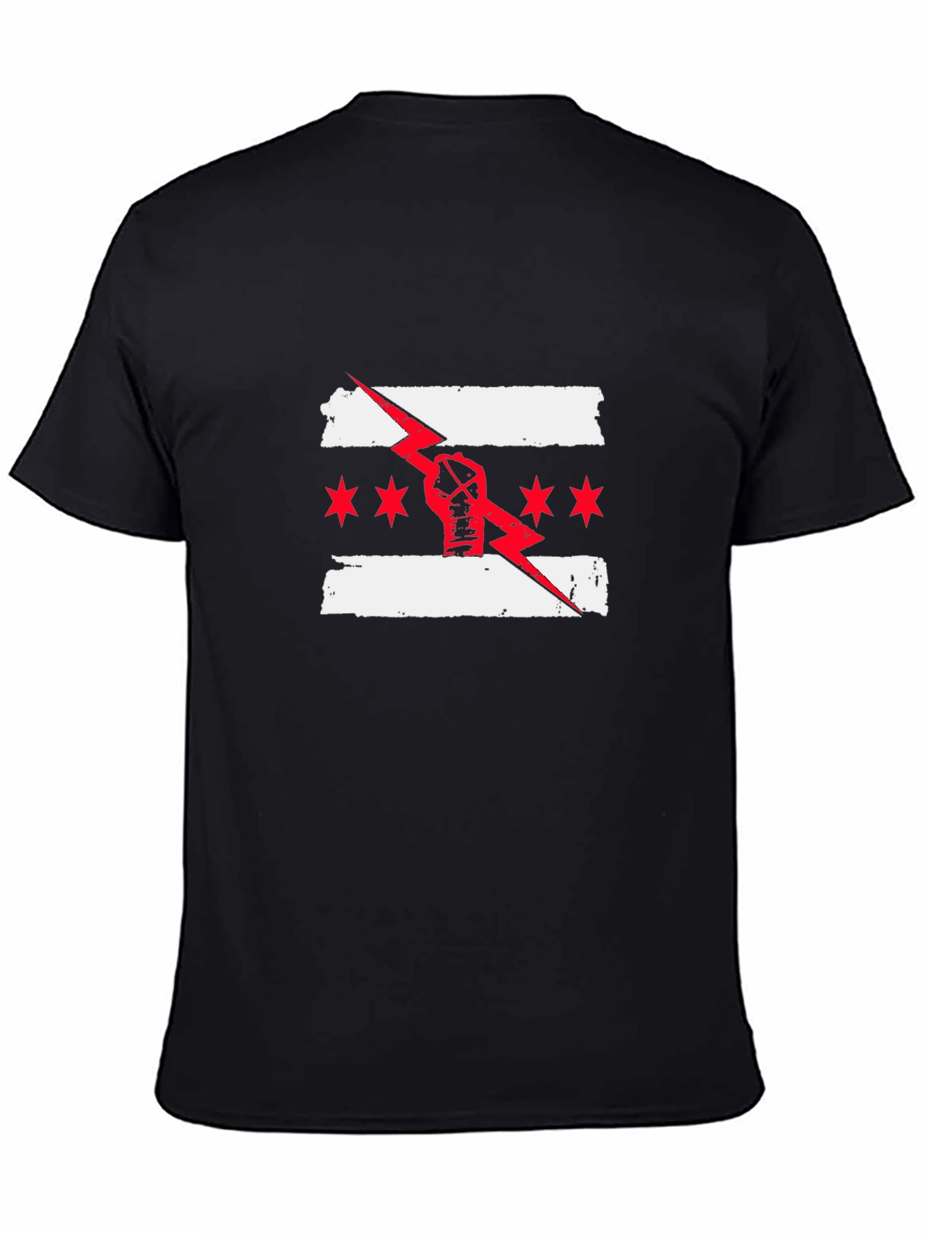 Chicago Flag Fist Lightning Bolt T-Shirt