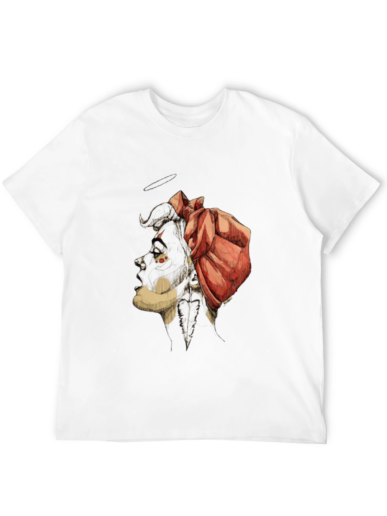 Unique Graphic Tee - Artistic Bull & Rose Design