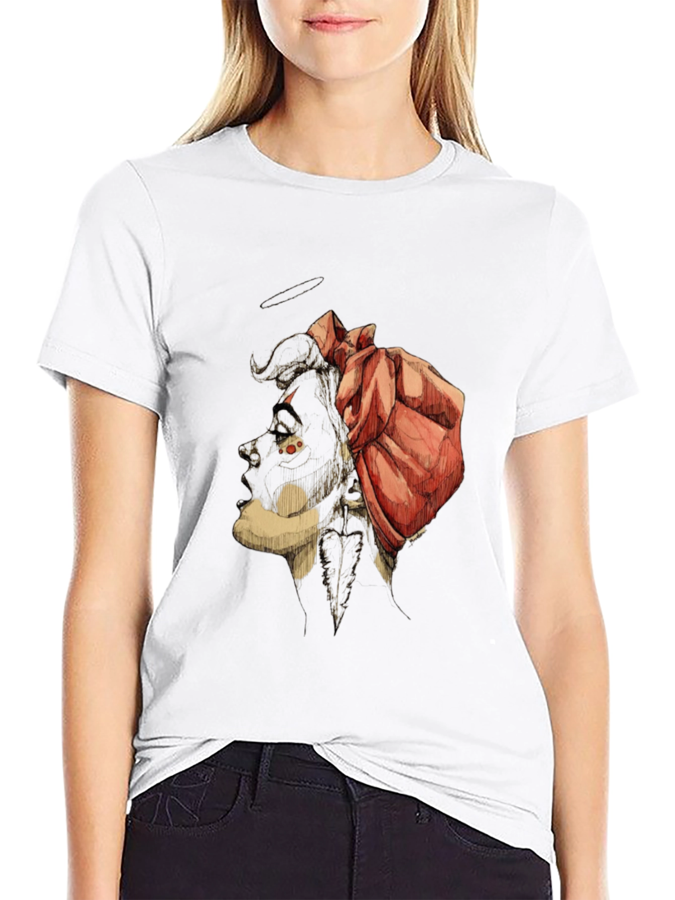 Unique Graphic Tee - Artistic Bull & Rose Design