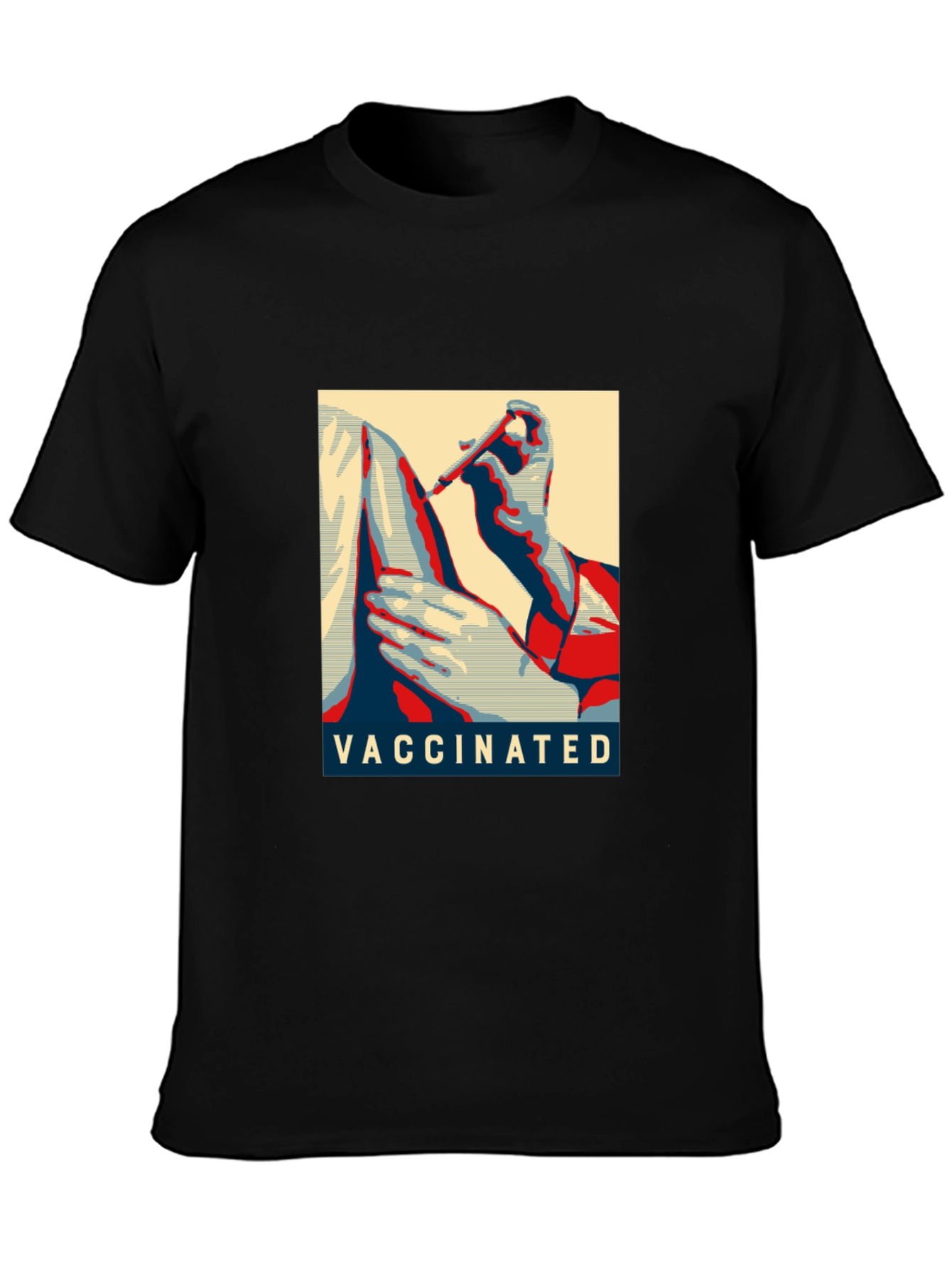 Vaccinated Graphic T-Shirt - Black Cotton Blend