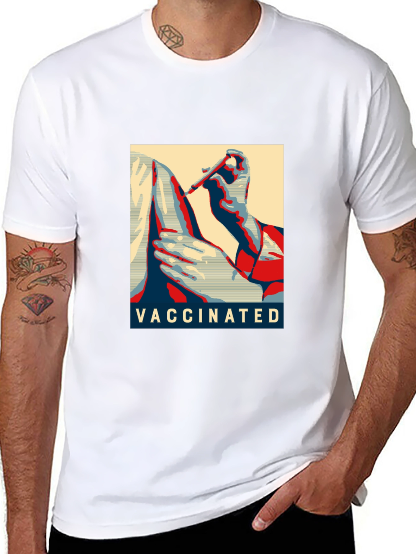 Vaccinated Graphic T-Shirt - Black Cotton Blend