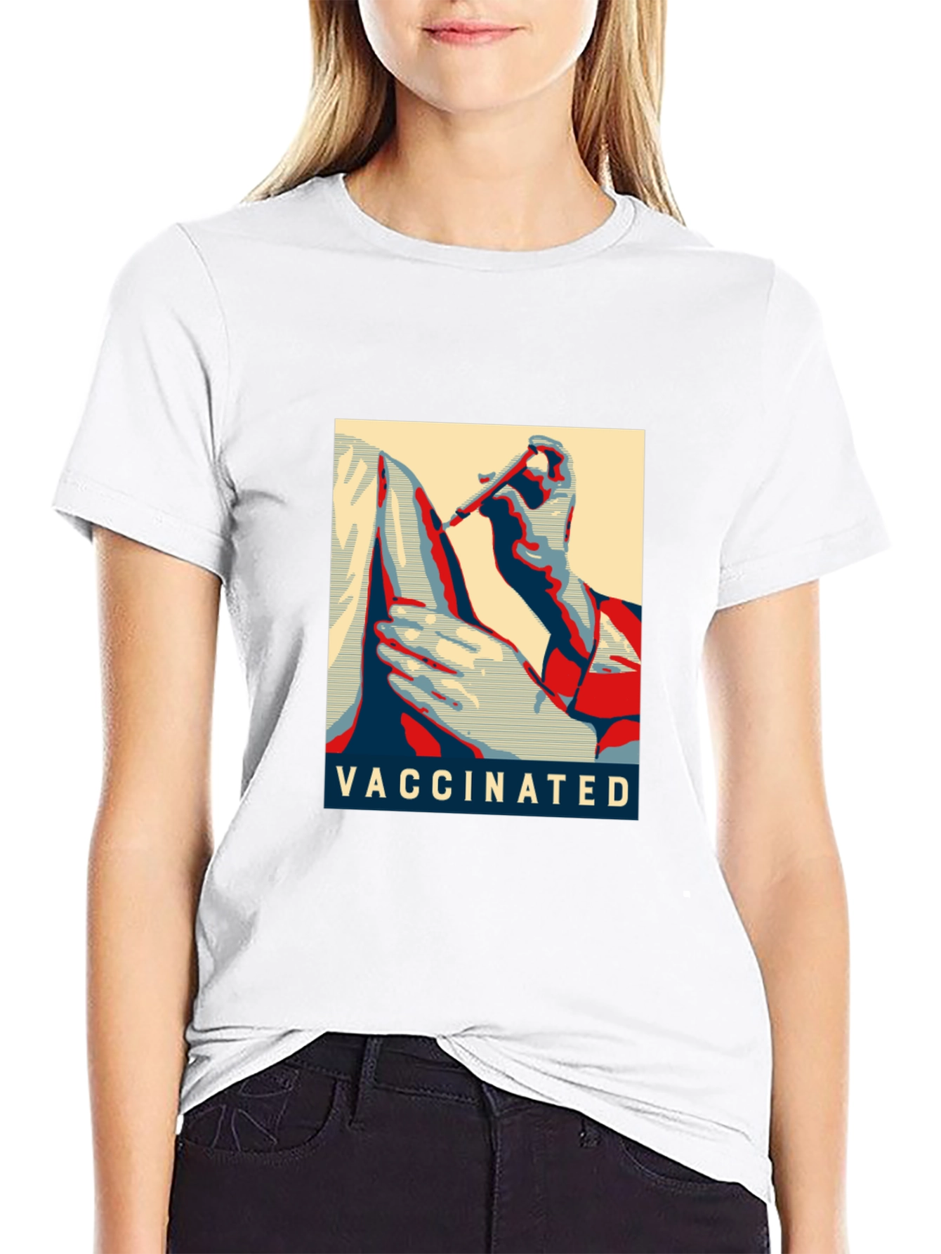 Vaccinated Graphic T-Shirt - Black Cotton Blend