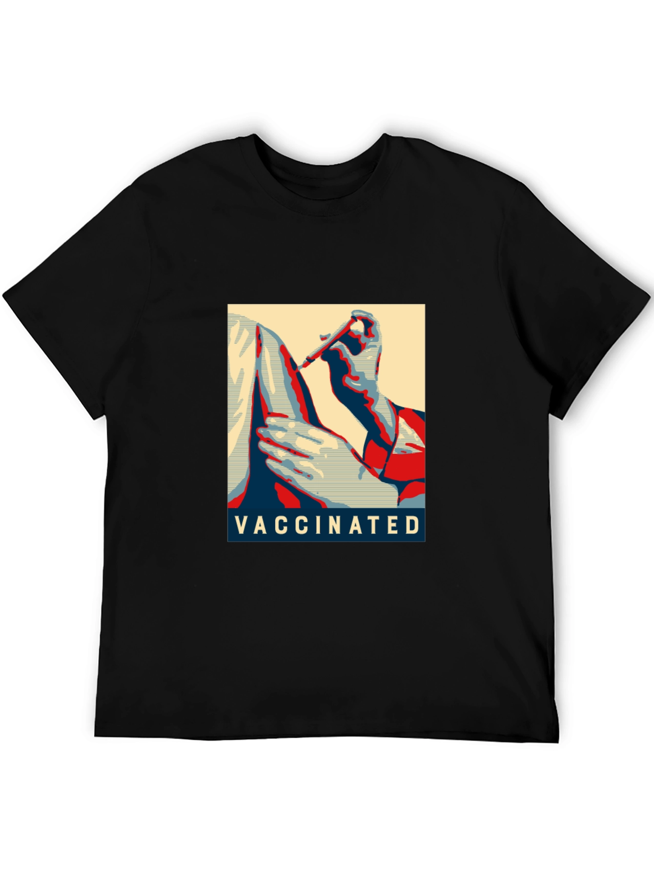 Vaccinated Graphic T-Shirt - Black Cotton Blend