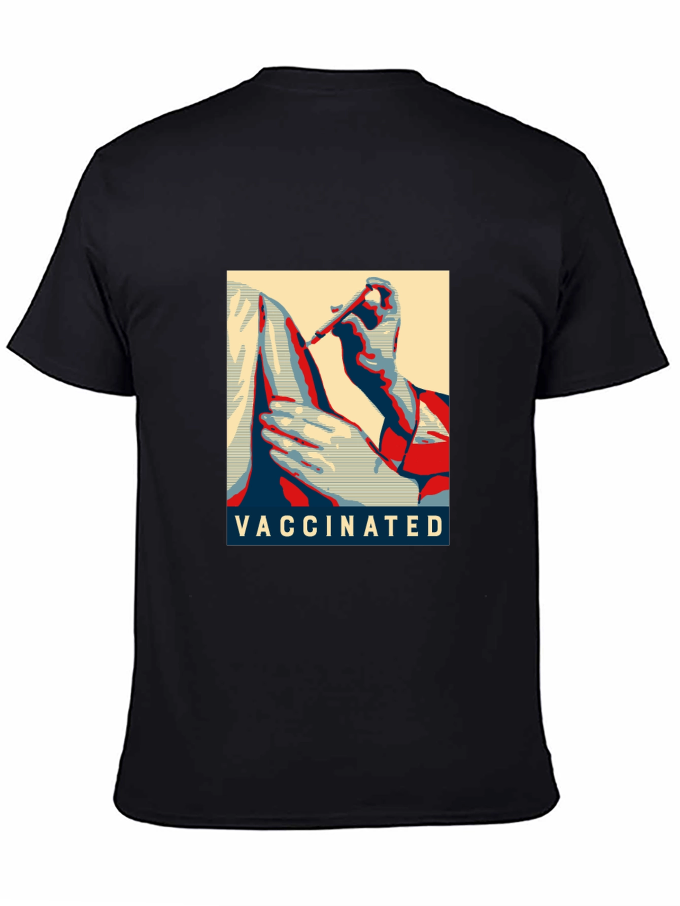 Vaccinated Graphic T-Shirt - Black Cotton Blend