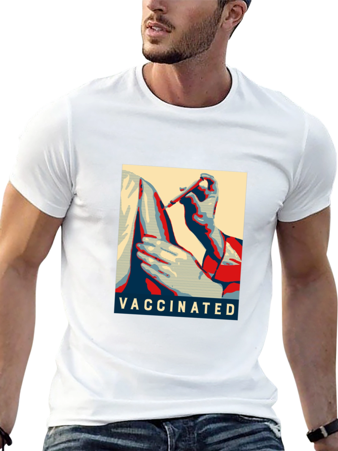 Vaccinated Graphic T-Shirt - Black Cotton Blend