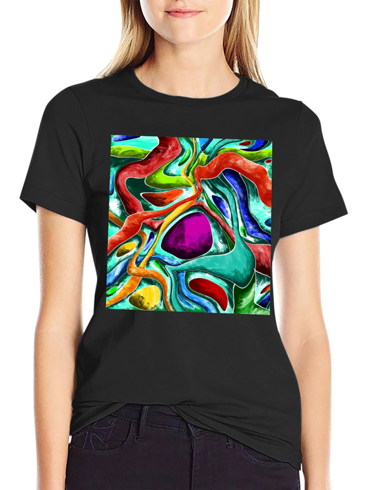 Abstract Fluid Art Graphic Tee - Vivid & Unique Design