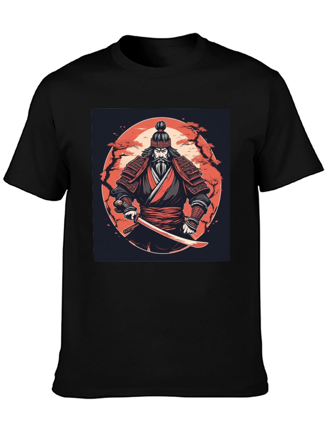 Samurai Warrior Graphic Tee - Black