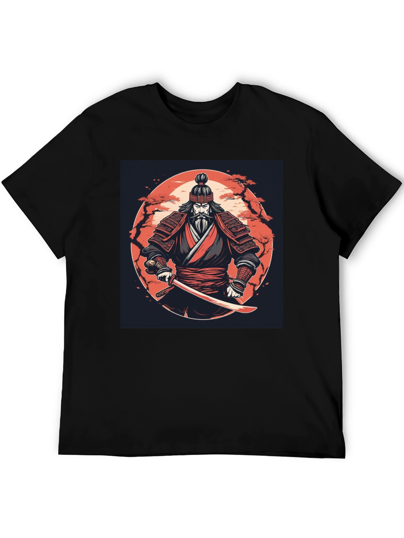 Samurai Warrior Graphic Tee - Black