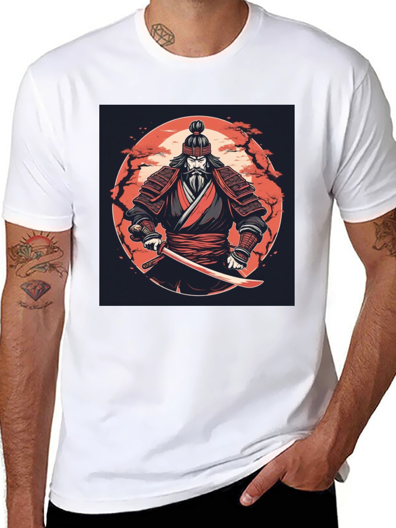 Samurai Warrior Graphic Tee - Black