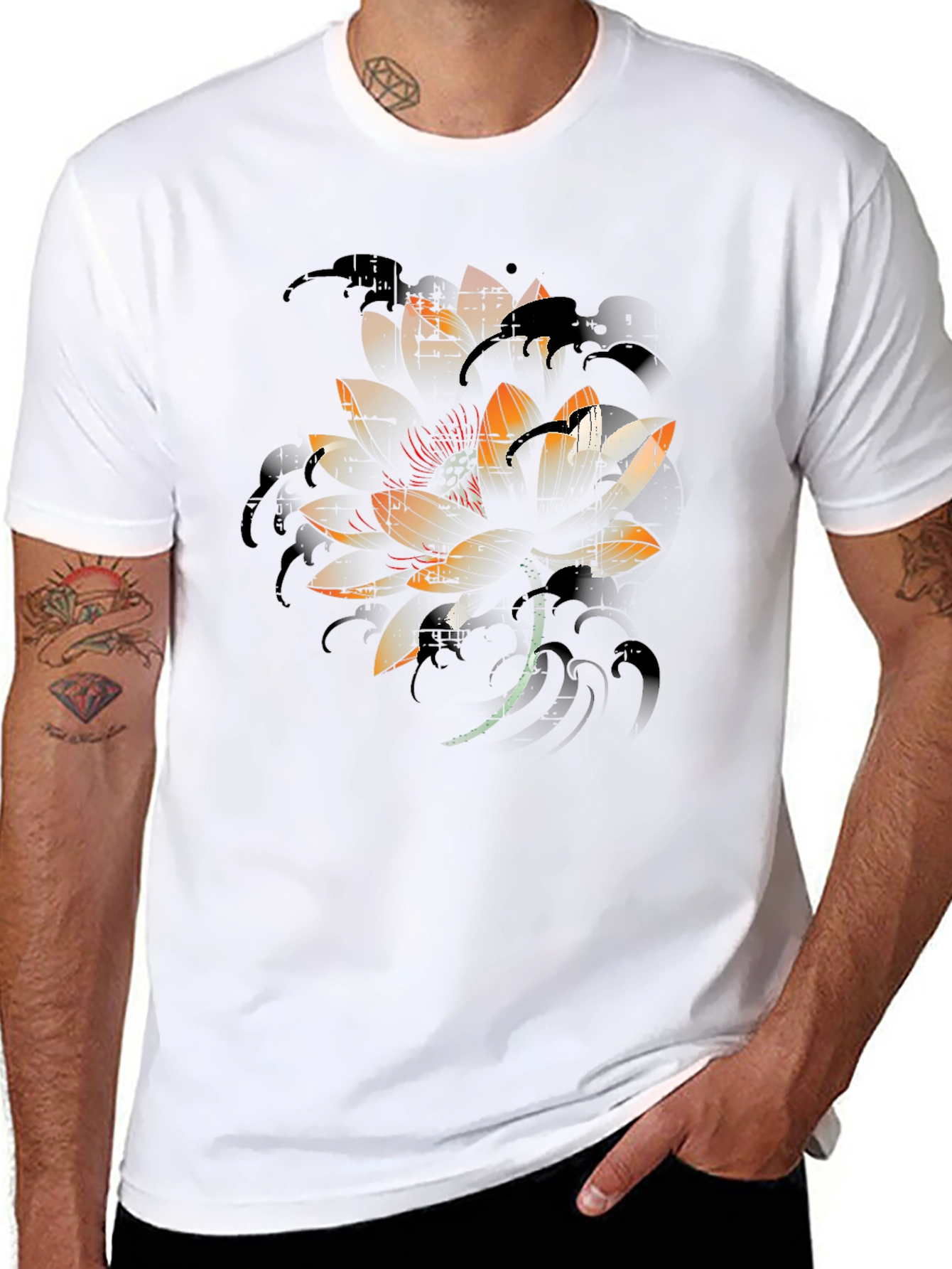 Lotus Graphic Black T-Shirt