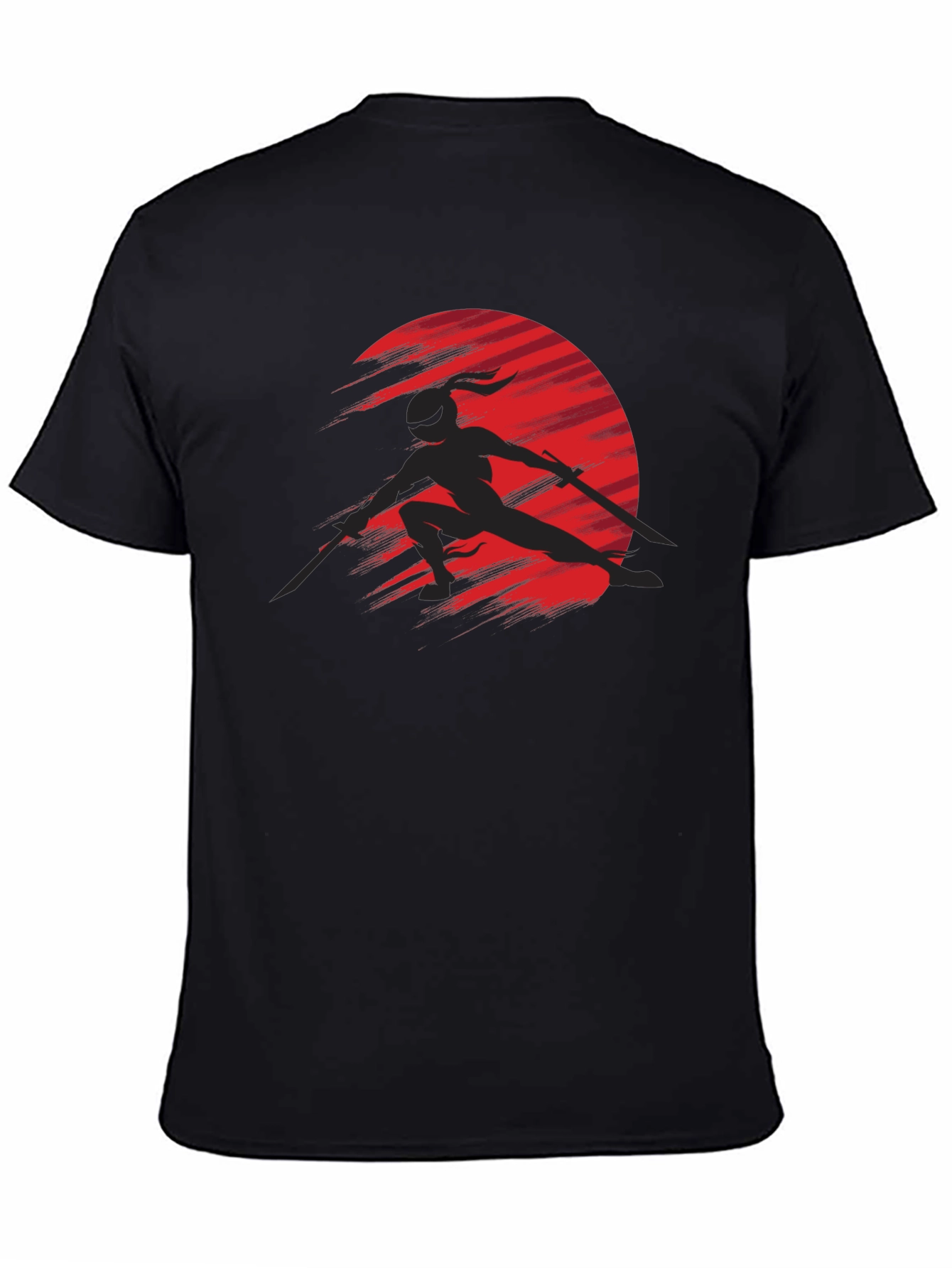 Ninja Silhouette Graphic Black T-Shirt