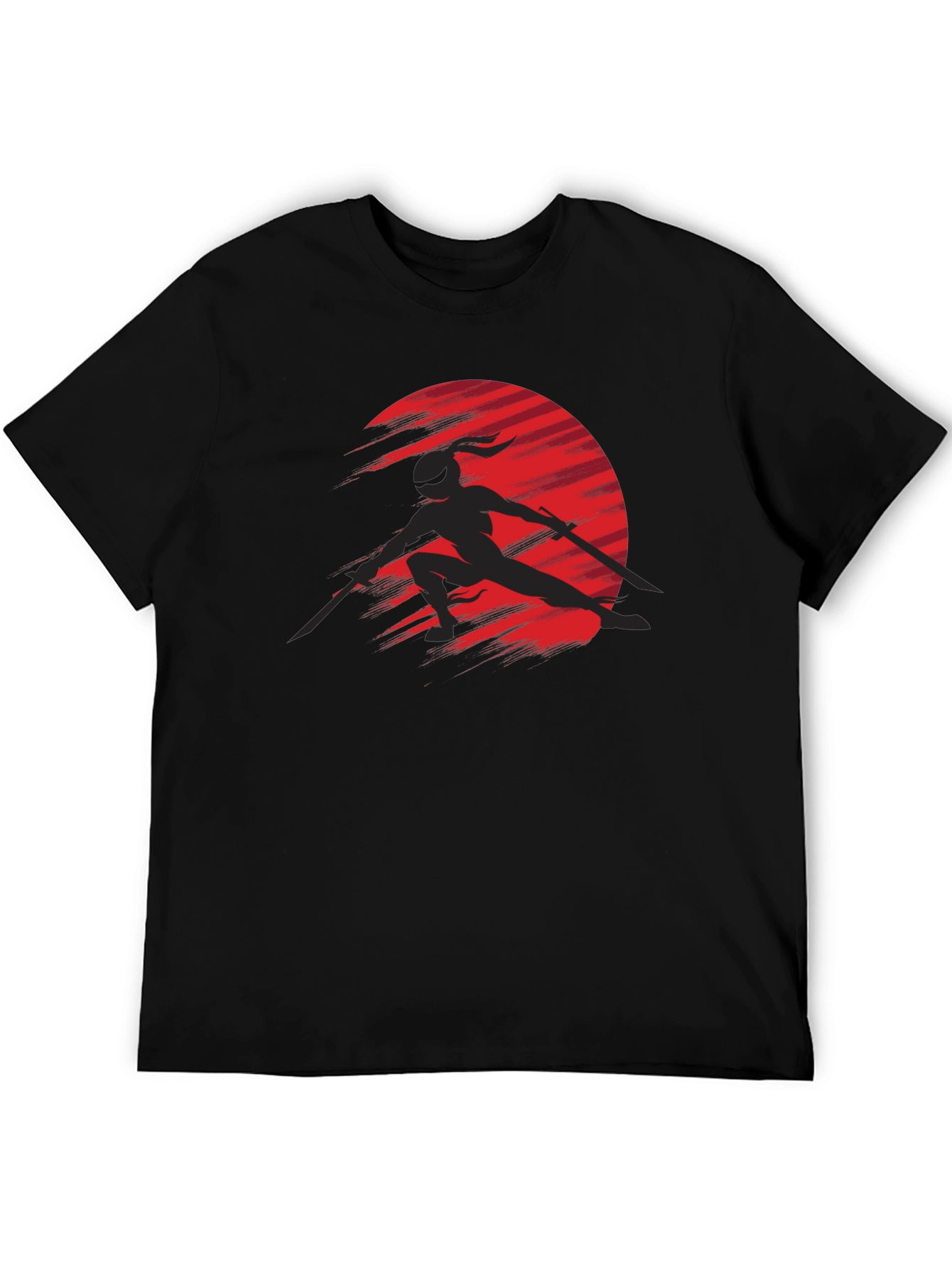 Ninja Silhouette Graphic Black T-Shirt