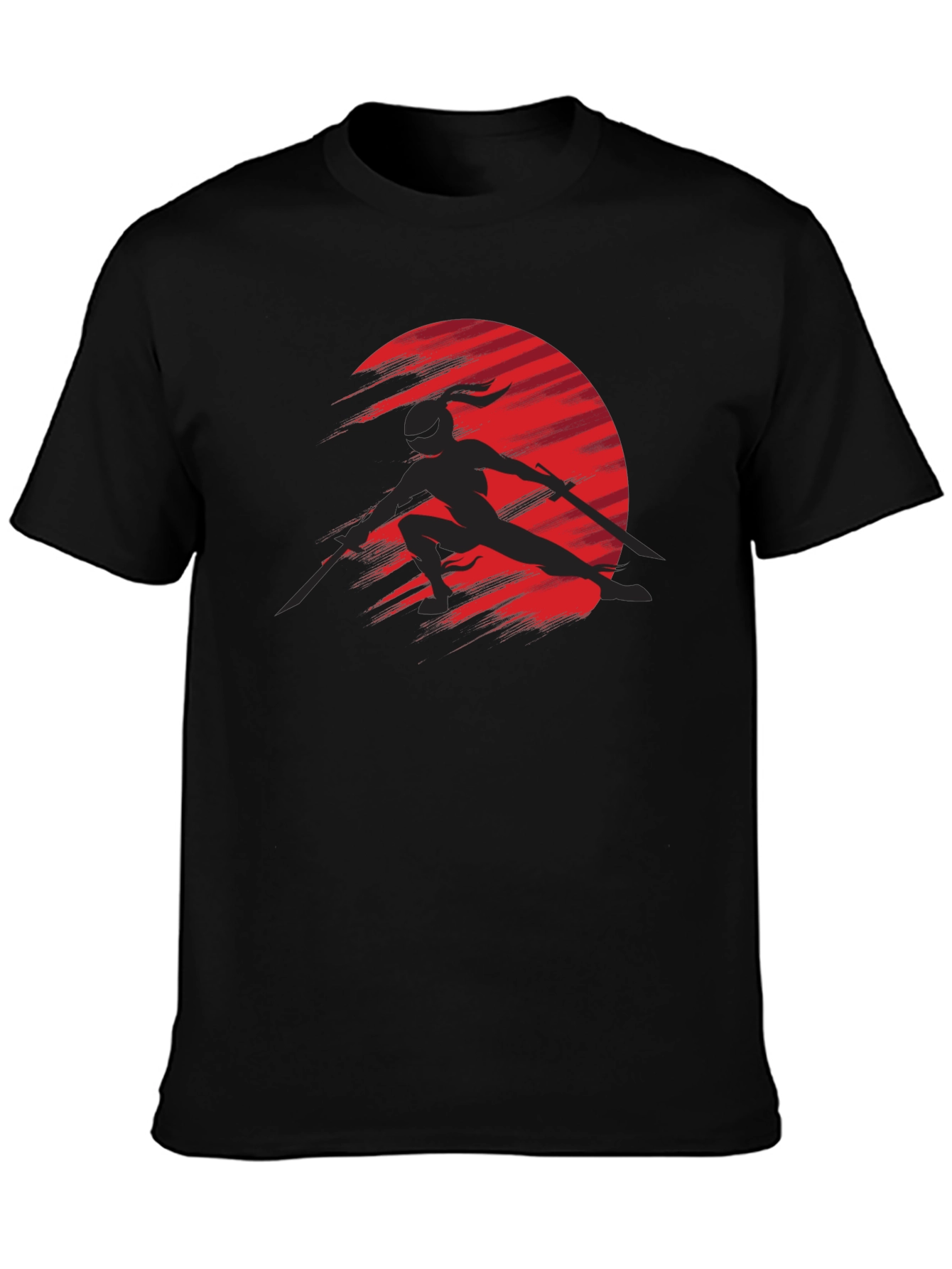 Ninja Silhouette Graphic Black T-Shirt