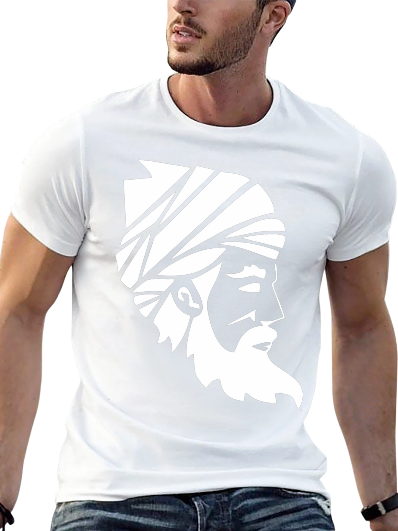 Graphic Tee: White Silhouette on Black