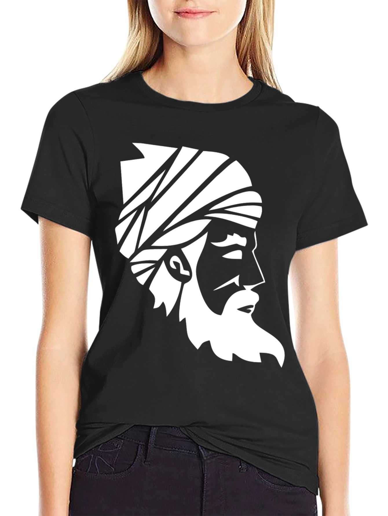 Graphic Tee: White Silhouette on Black