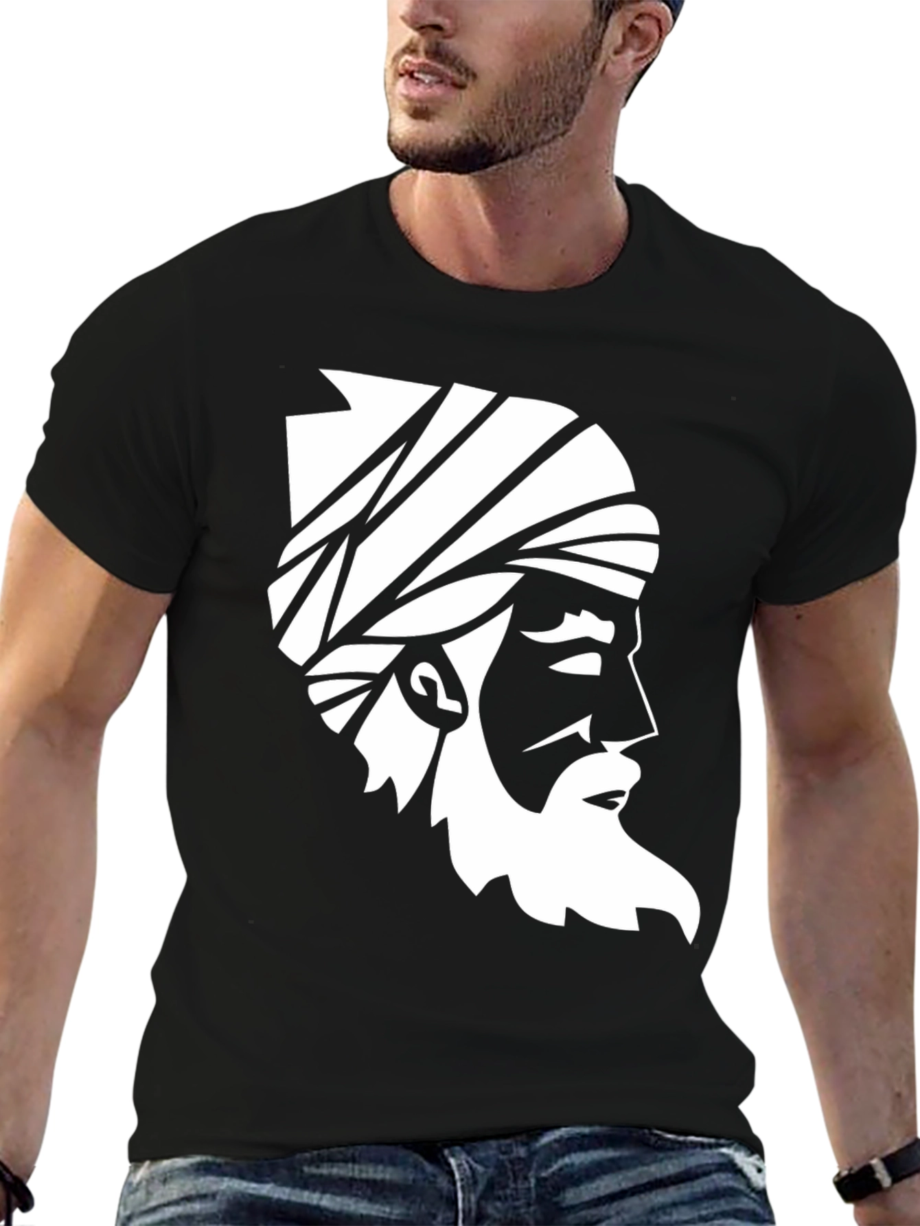 Graphic Tee: White Silhouette on Black