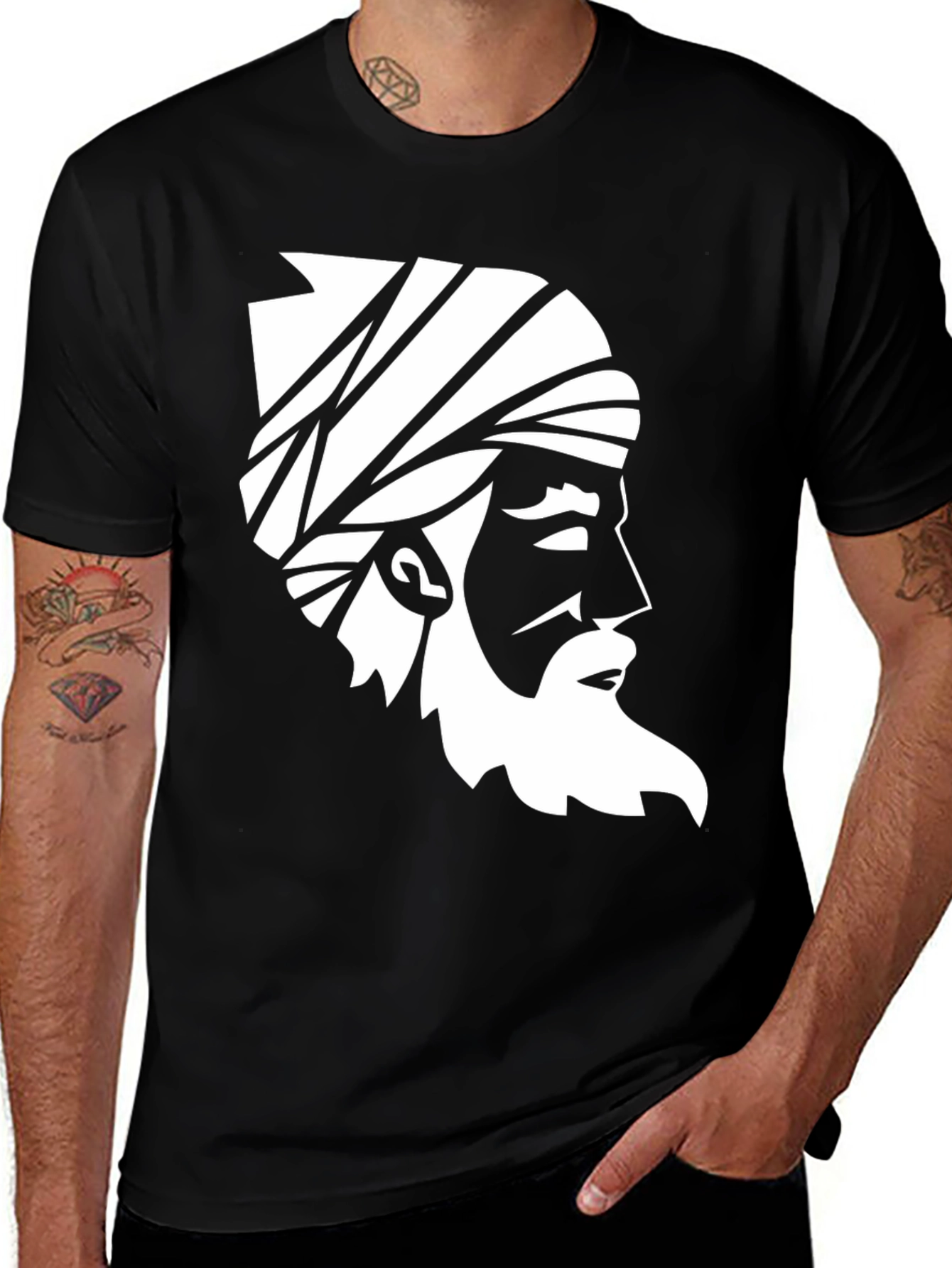 Graphic Tee: White Silhouette on Black