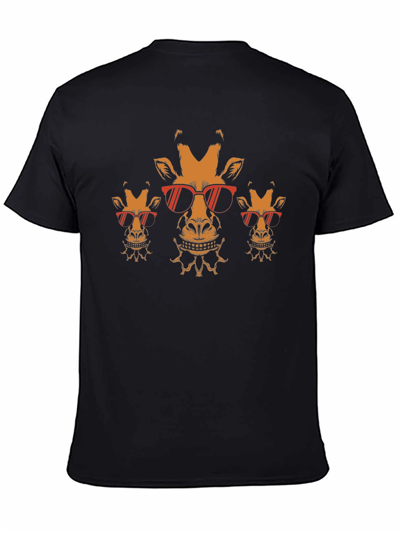 Cool Giraffe Graphic Tee - Black Cotton Blend