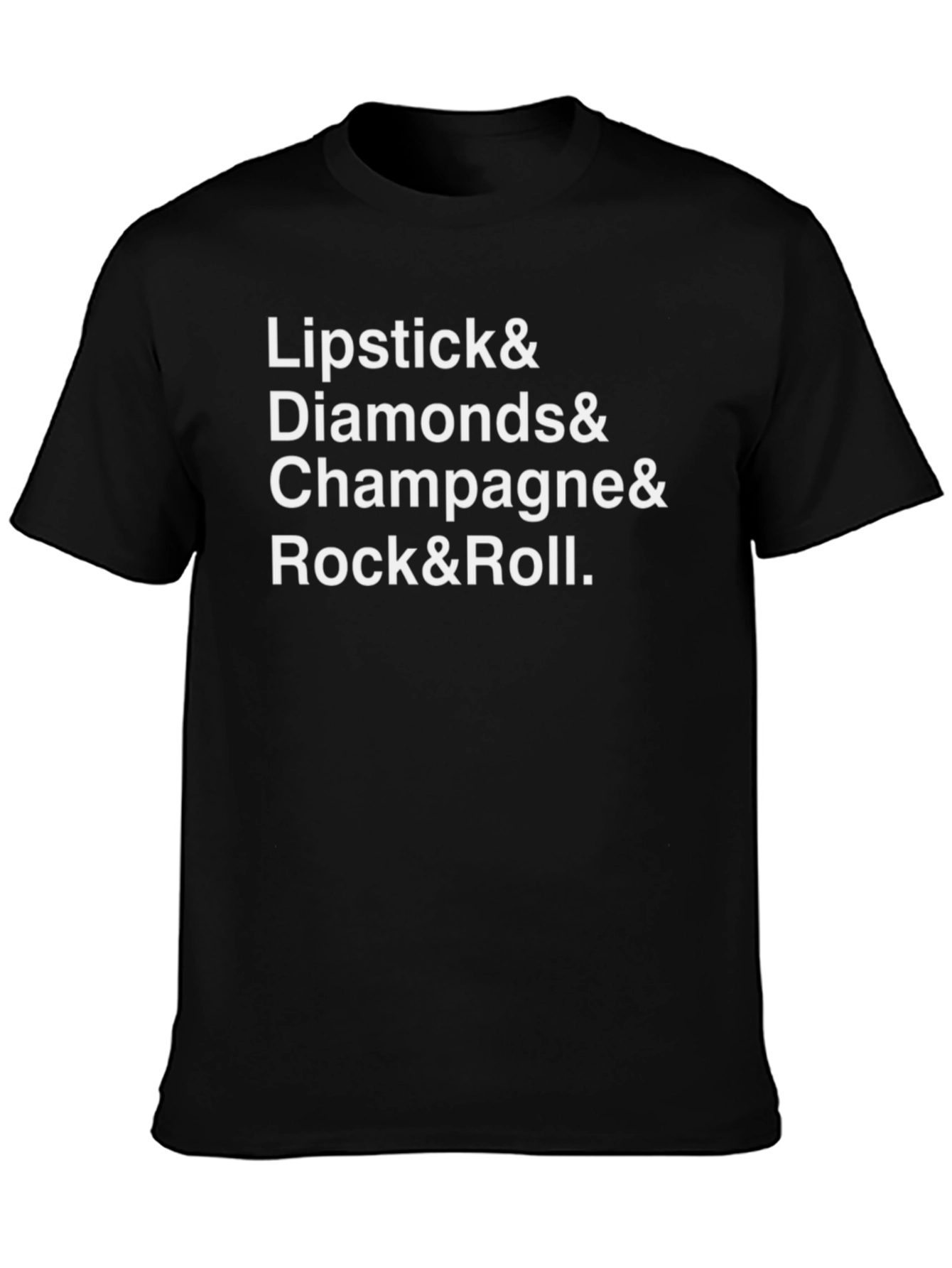 Lipstick Diamonds Champagne Rock & Roll T-Shirt