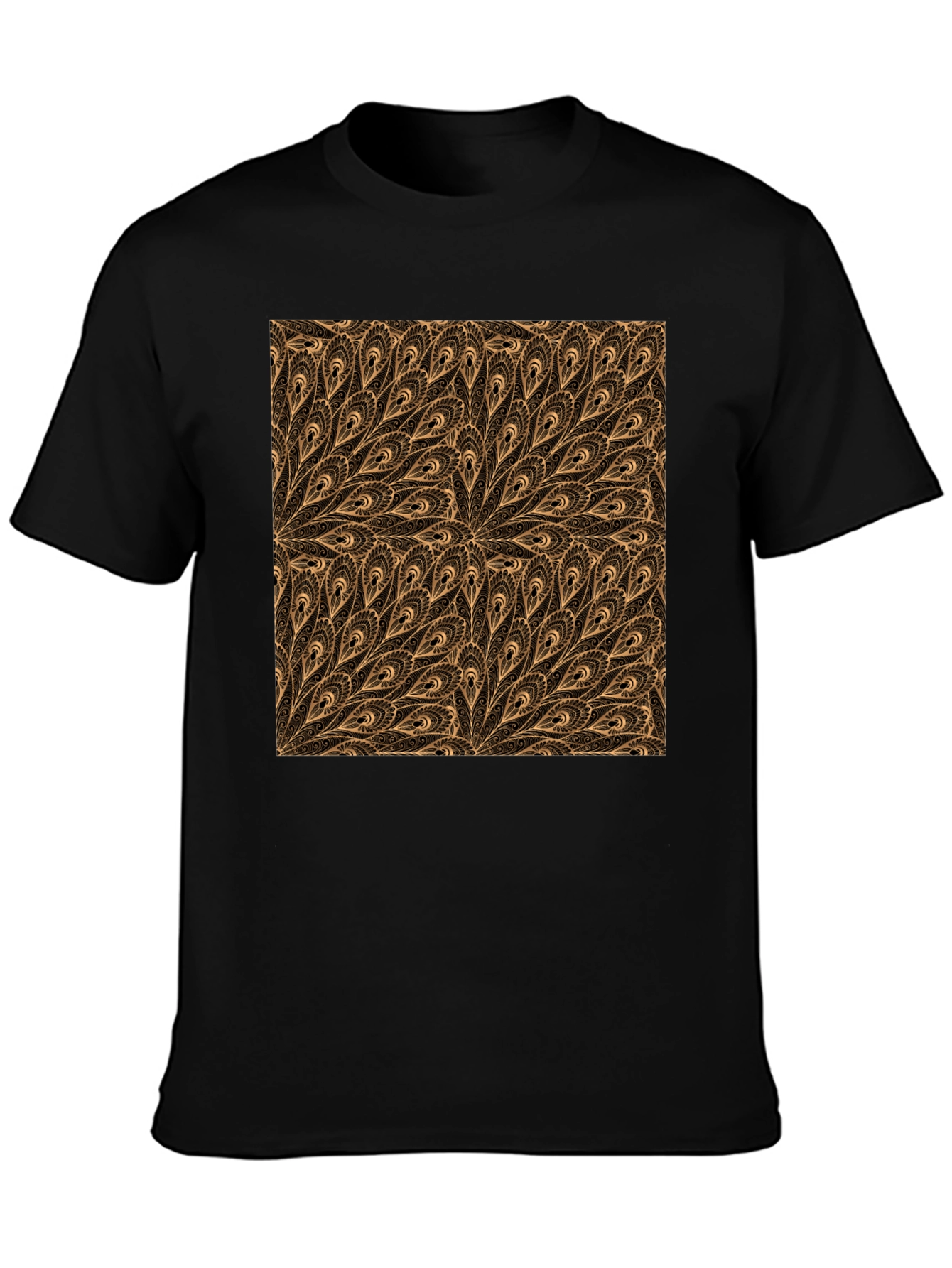 Boho Paisley Pattern Black T-Shirt