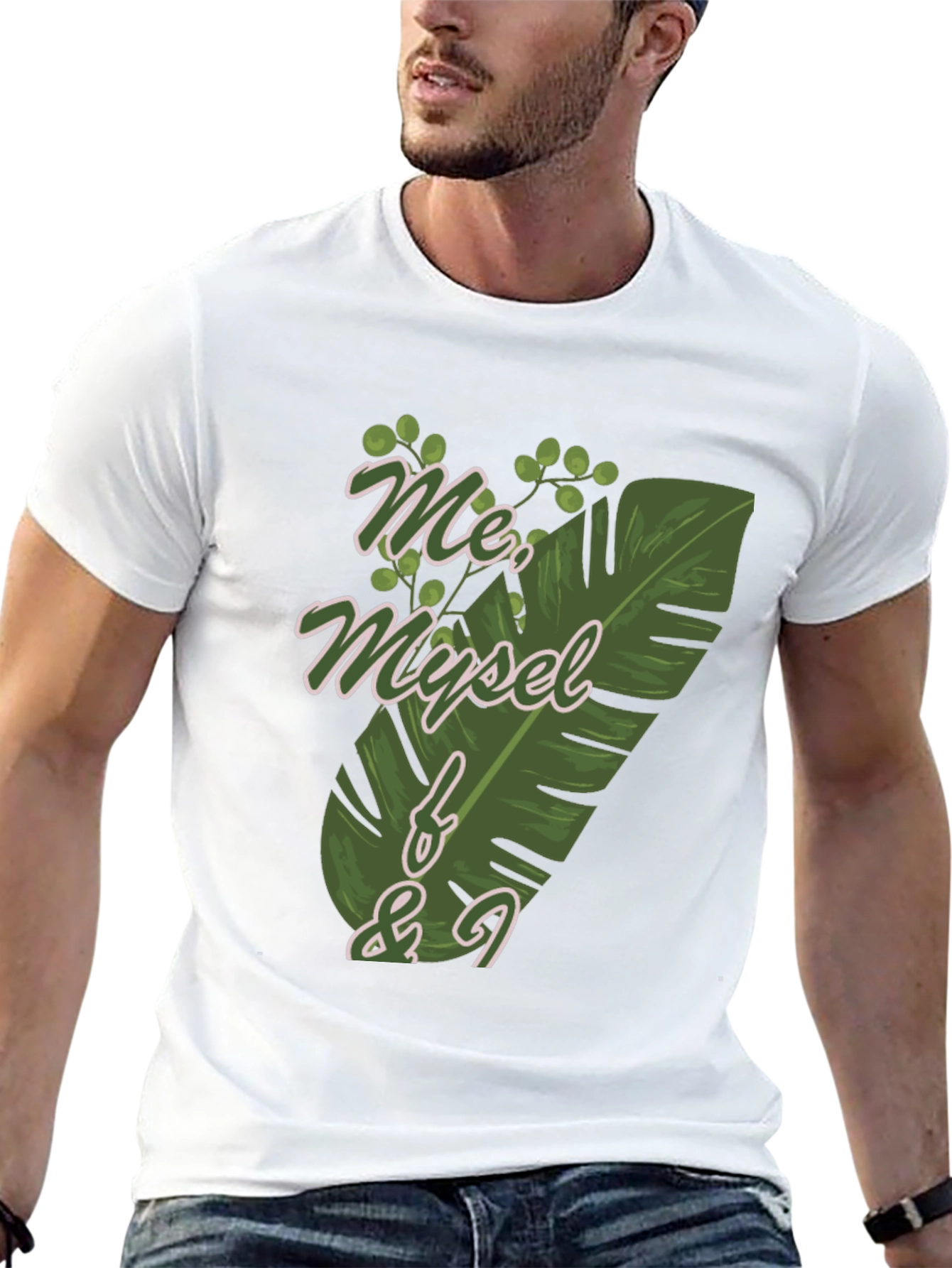 Me Myself & I T-Shirt - Tropical Leaf Design