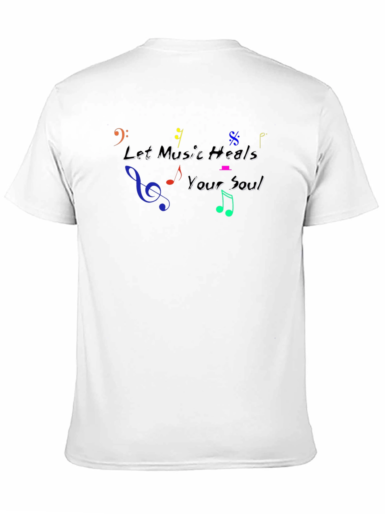 Music Heals Soul Graphic T-Shirt - Black