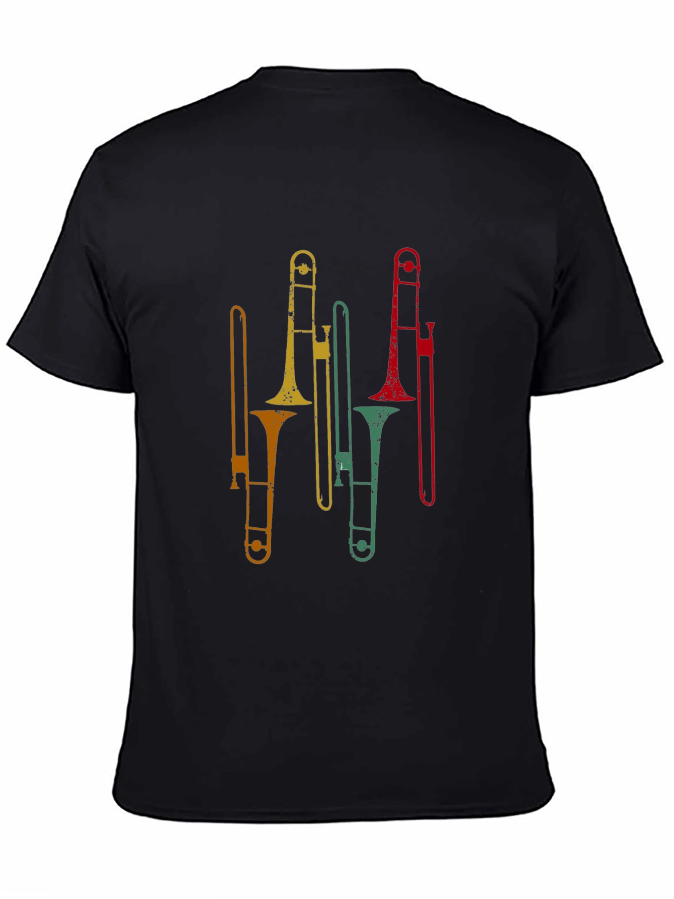 Retro Trombone Graphic Tee - Black