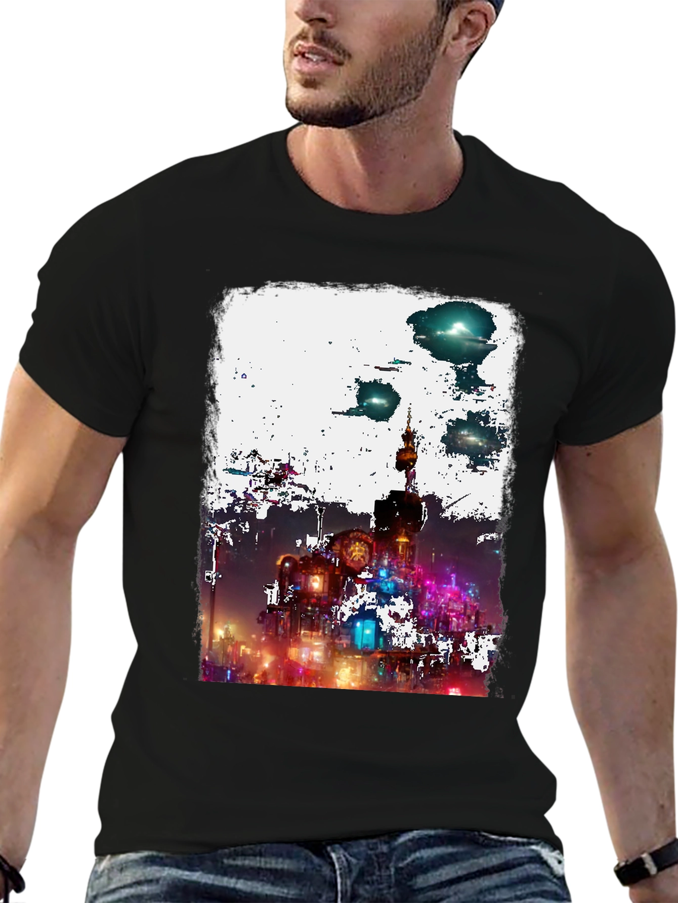 Steampunk Cityscape Graphic Tee