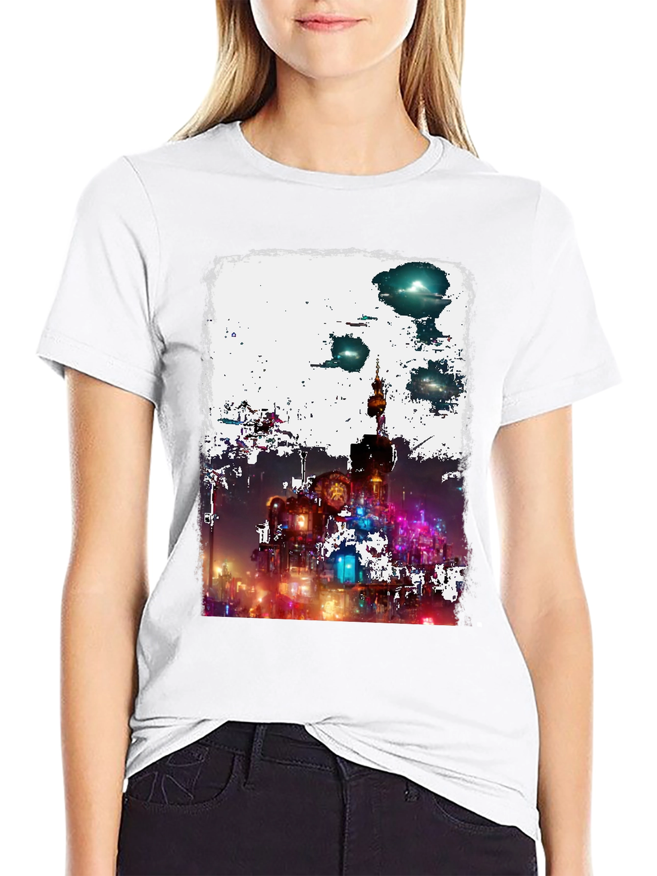 Steampunk Cityscape Graphic Tee