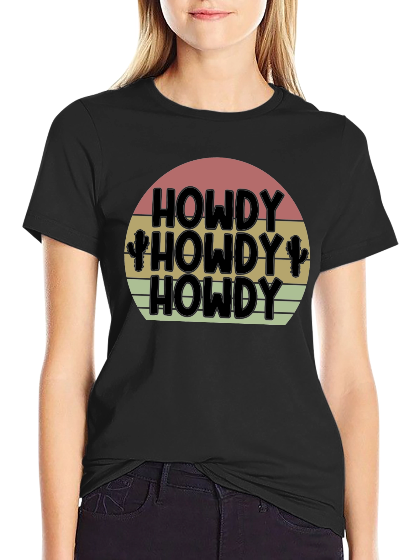 Howdy Cactus Graphic Tee - Western Style