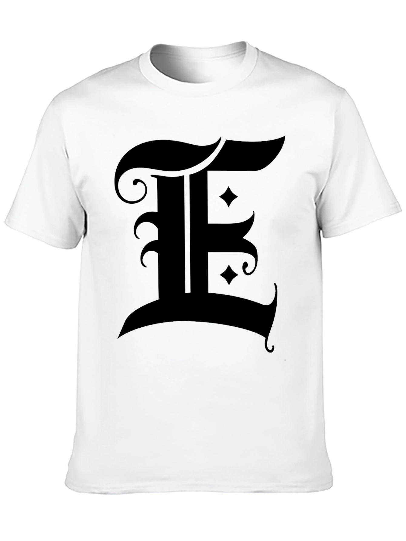 Letter E Graphic Black T-Shirt