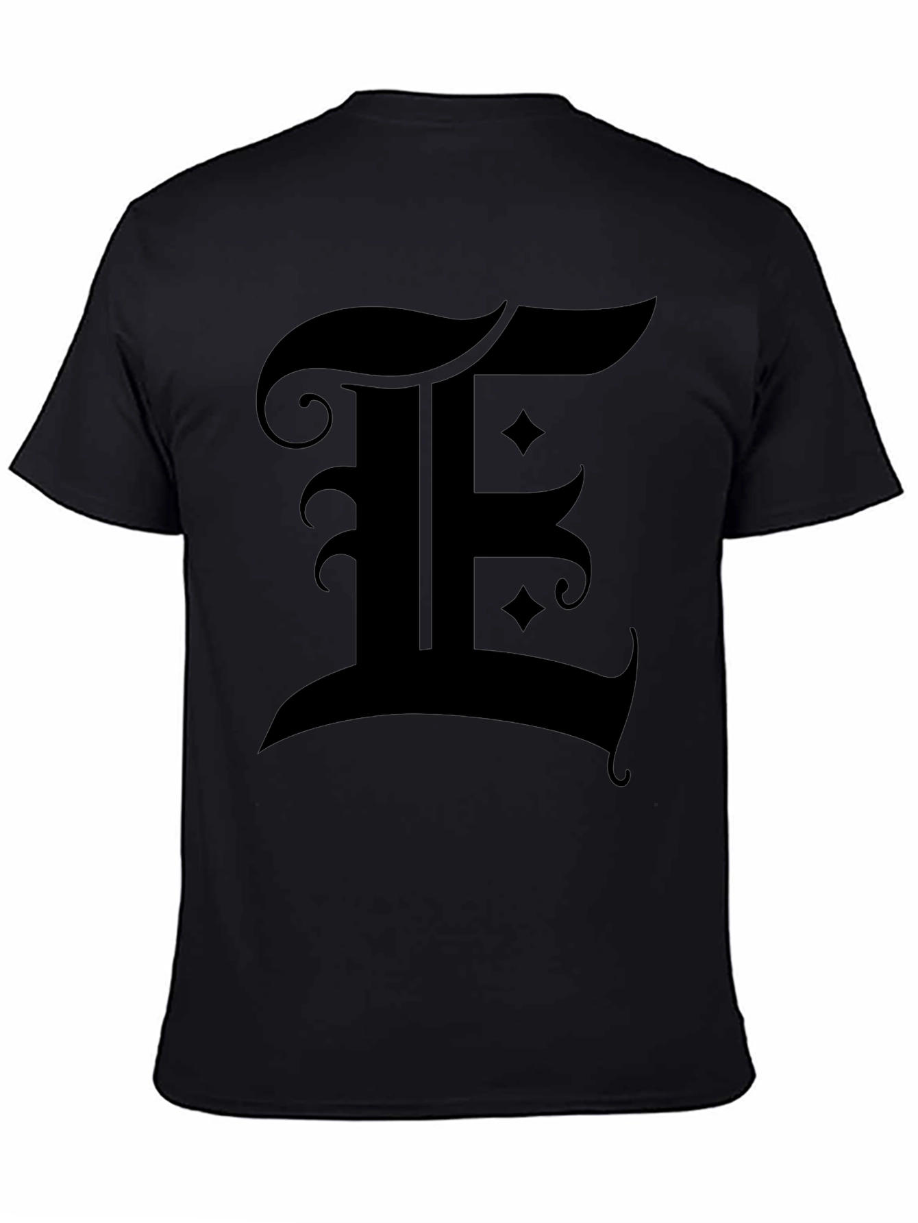 Letter E Graphic Black T-Shirt