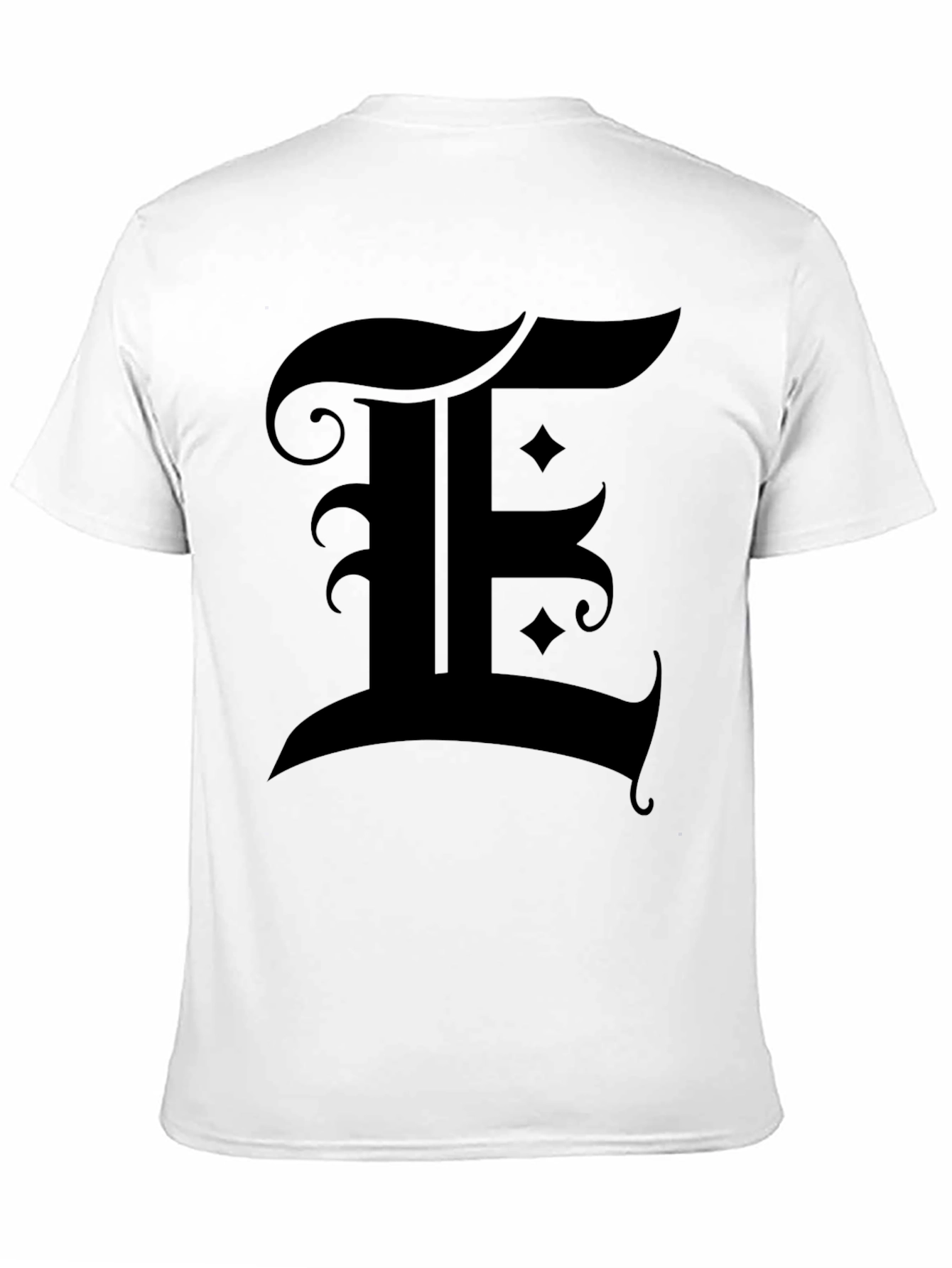 Letter E Graphic Black T-Shirt