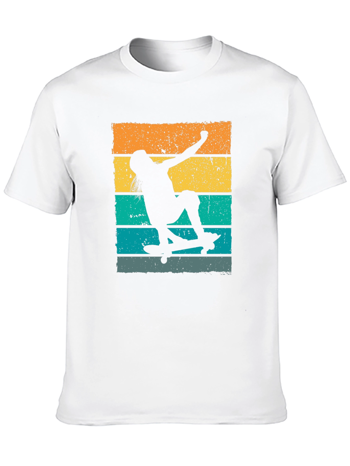 Skateboarder Retro Style Graphic Tee - Black