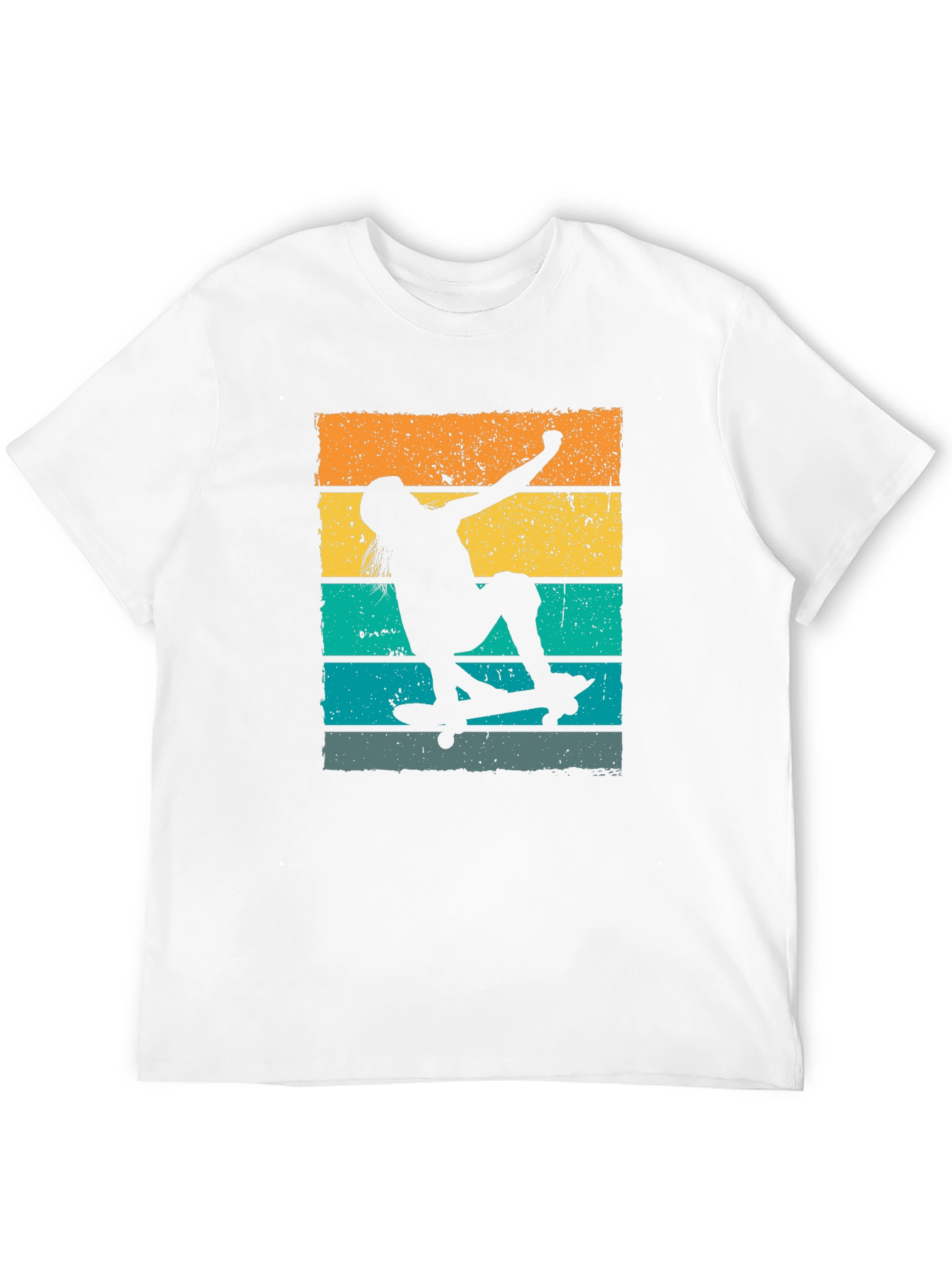 Skateboarder Retro Style Graphic Tee - Black