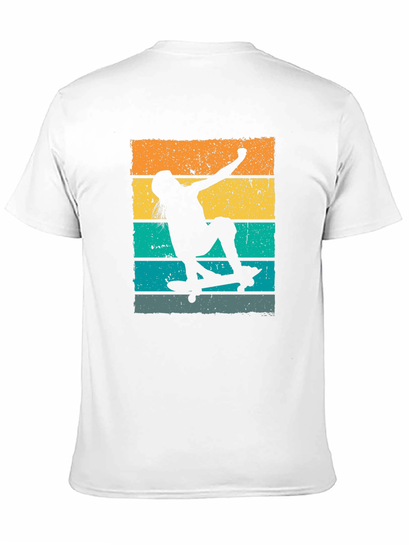 Skateboarder Retro Style Graphic Tee - Black