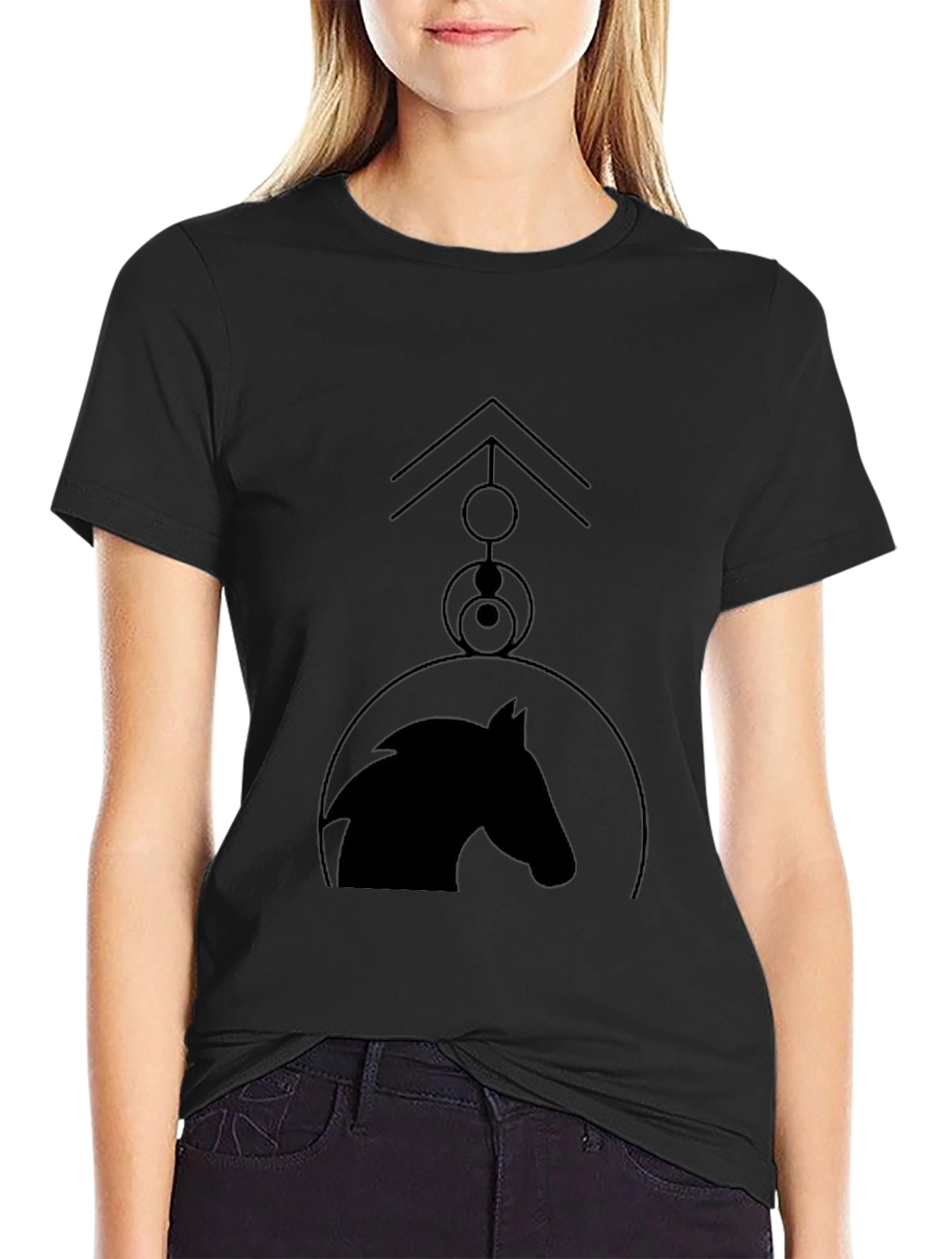 Abstract Horse Graphic Tee - Modern Casual Style