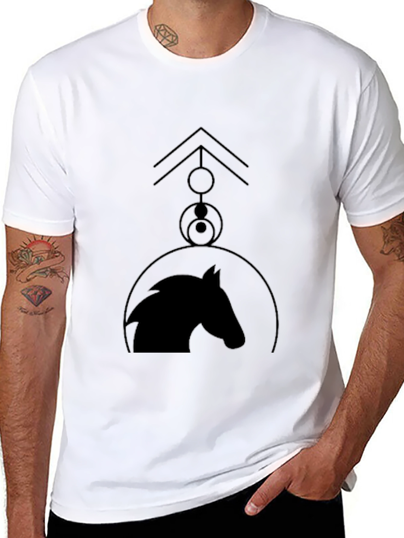 Abstract Horse Graphic Tee - Modern Casual Style