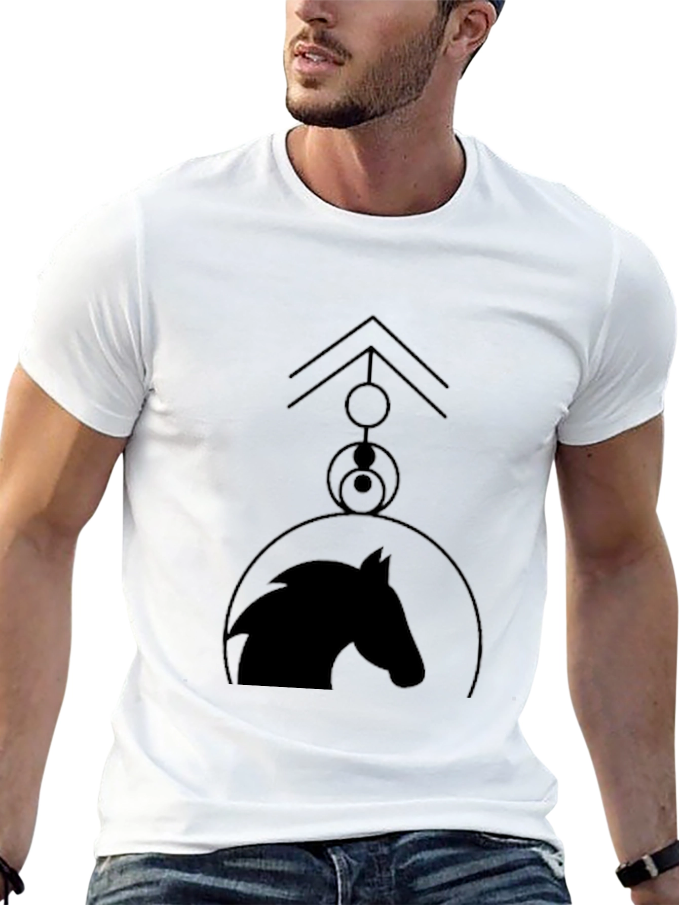 Abstract Horse Graphic Tee - Modern Casual Style
